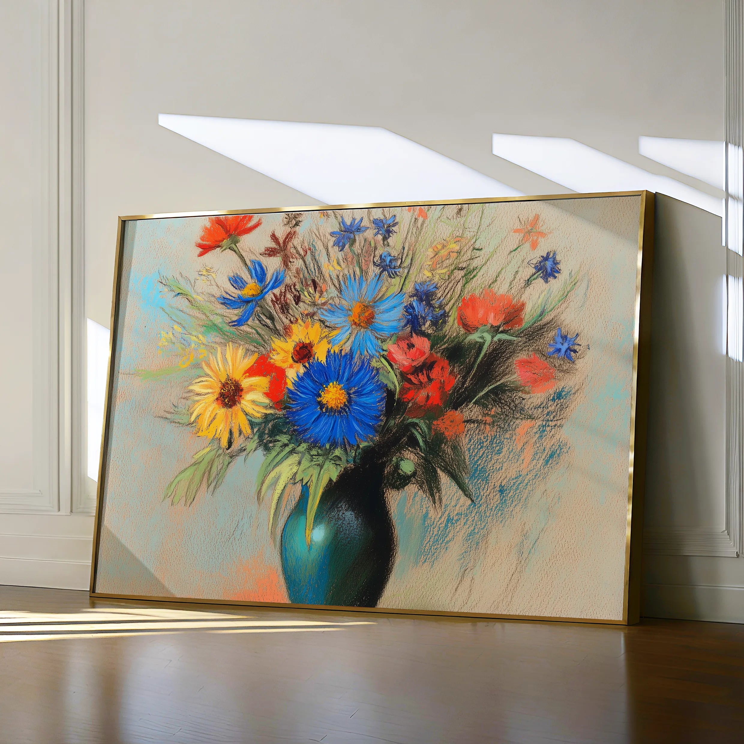 Floral 1083 Canvas Art 18" x 24" / 45 x 60 cm / Black