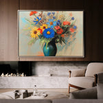Floral 1083 Canvas Art 18" x 24" / 45 x 60 cm / Black