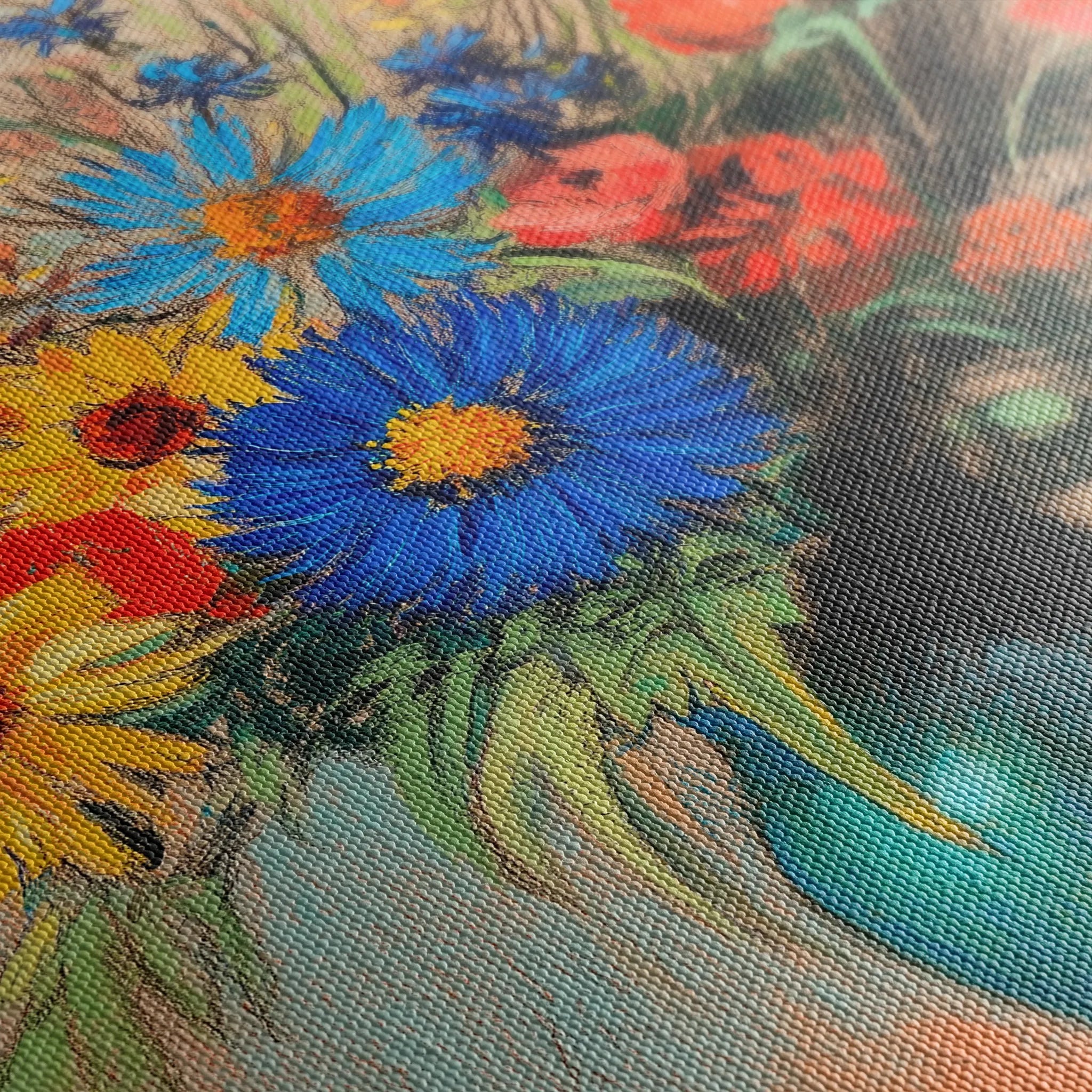 Floral 1083 Canvas Art 18" x 24" / 45 x 60 cm / Black
