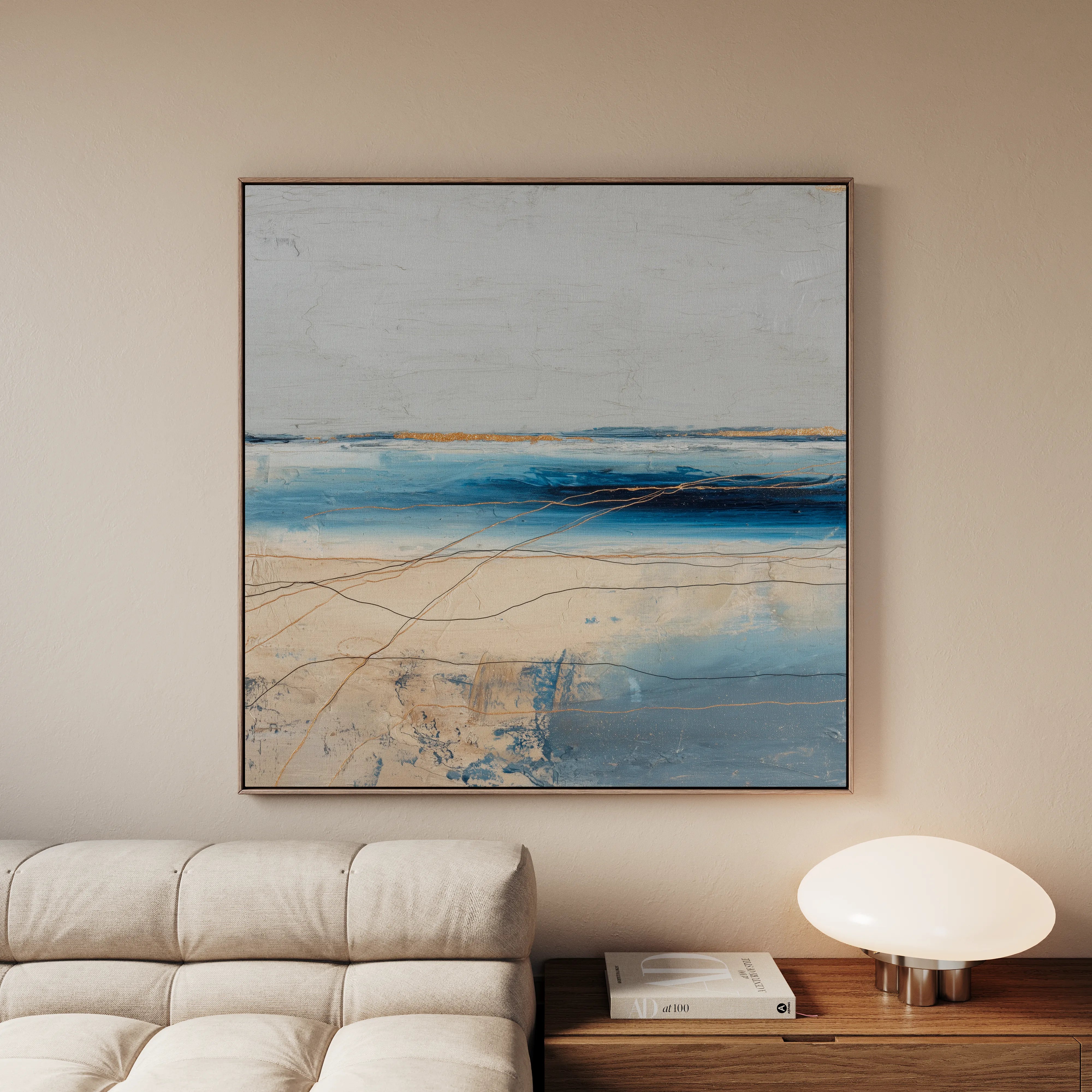 Abstract 1084 Canvas Art 16" x 16" / 40 x 40 cm / Black