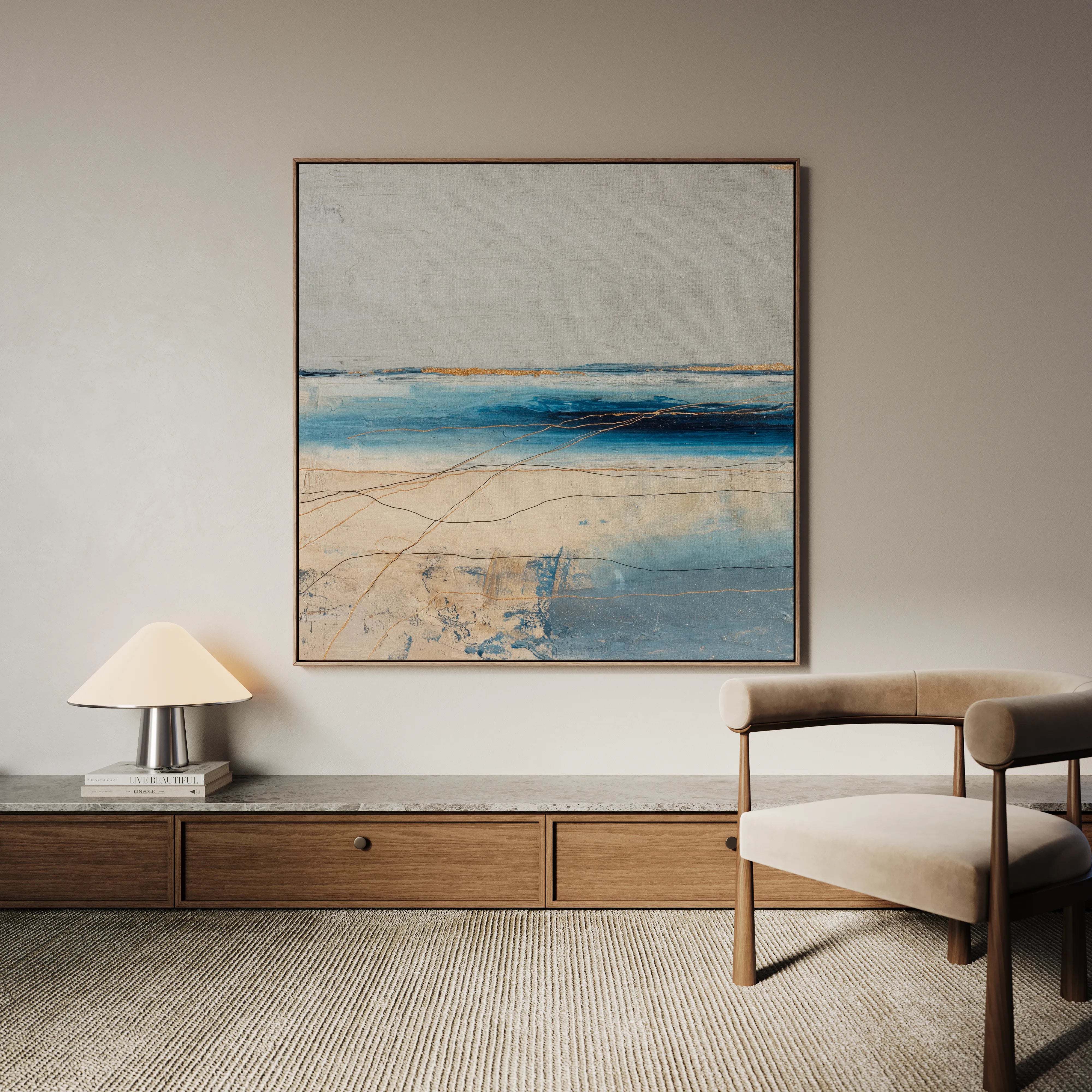 Abstract 1084 Canvas Art 16" x 16" / 40 x 40 cm / Black