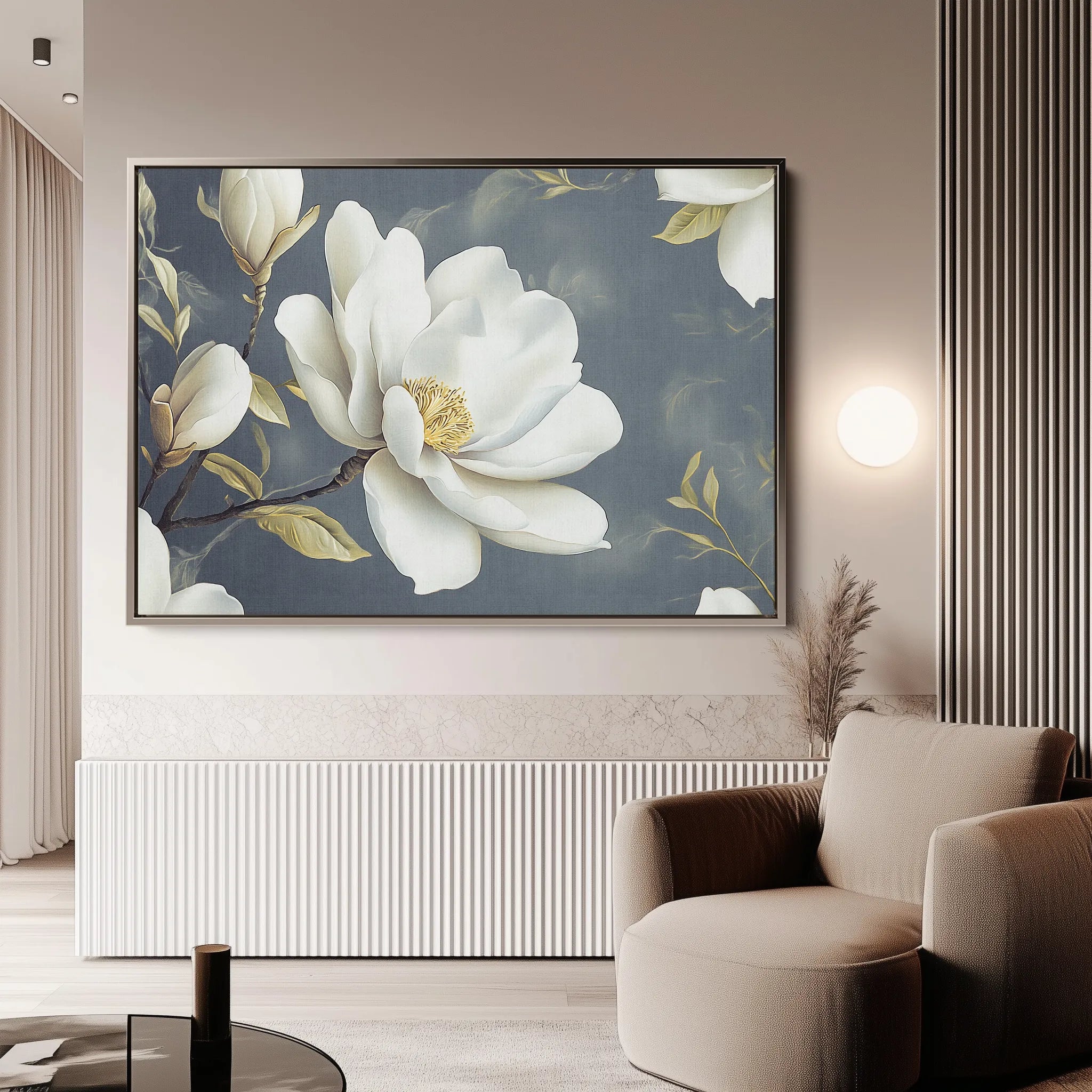 Floral 1084 Canvas Art 18" x 24" / 45 x 60 cm / Black