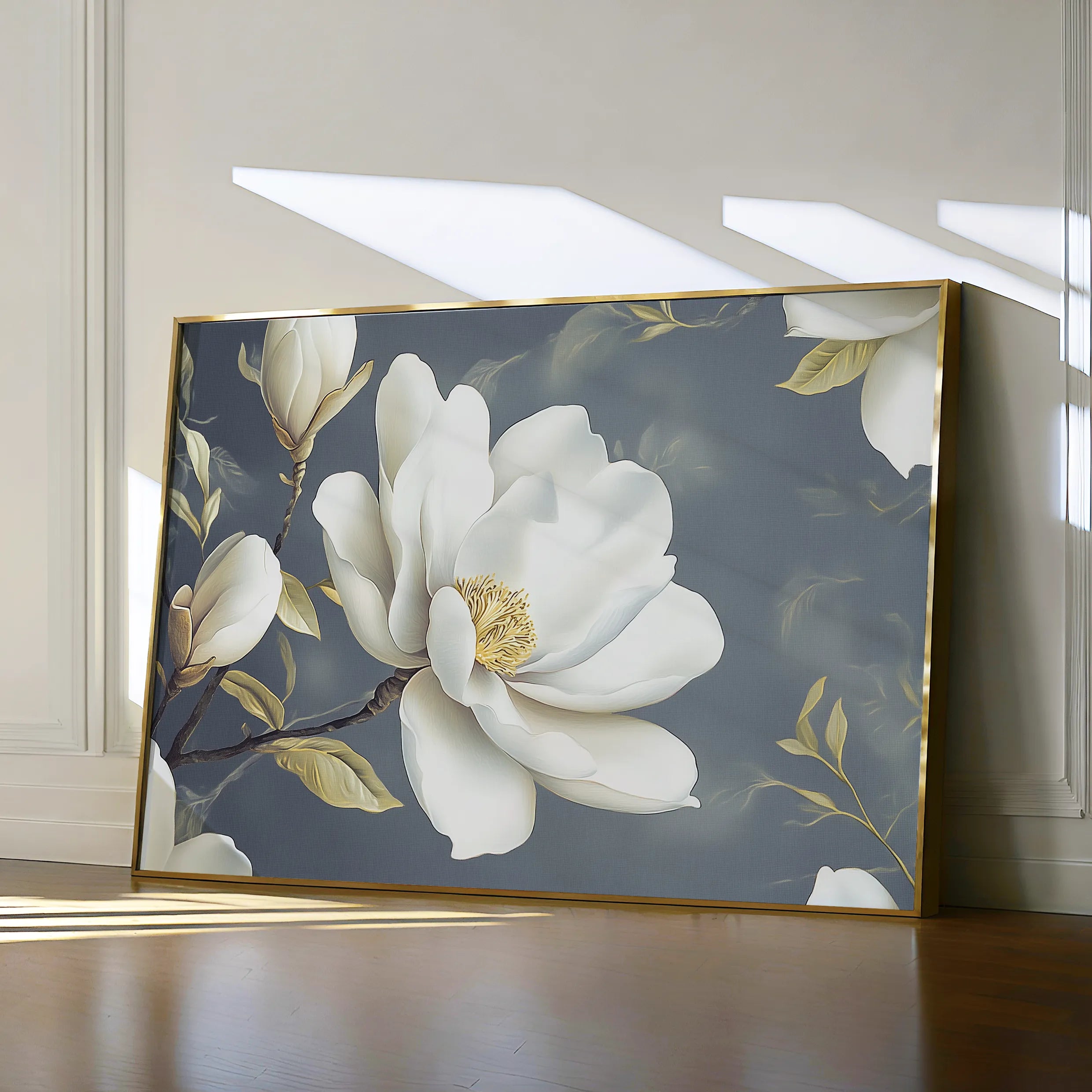 Floral 1084 Canvas Art 18" x 24" / 45 x 60 cm / Black