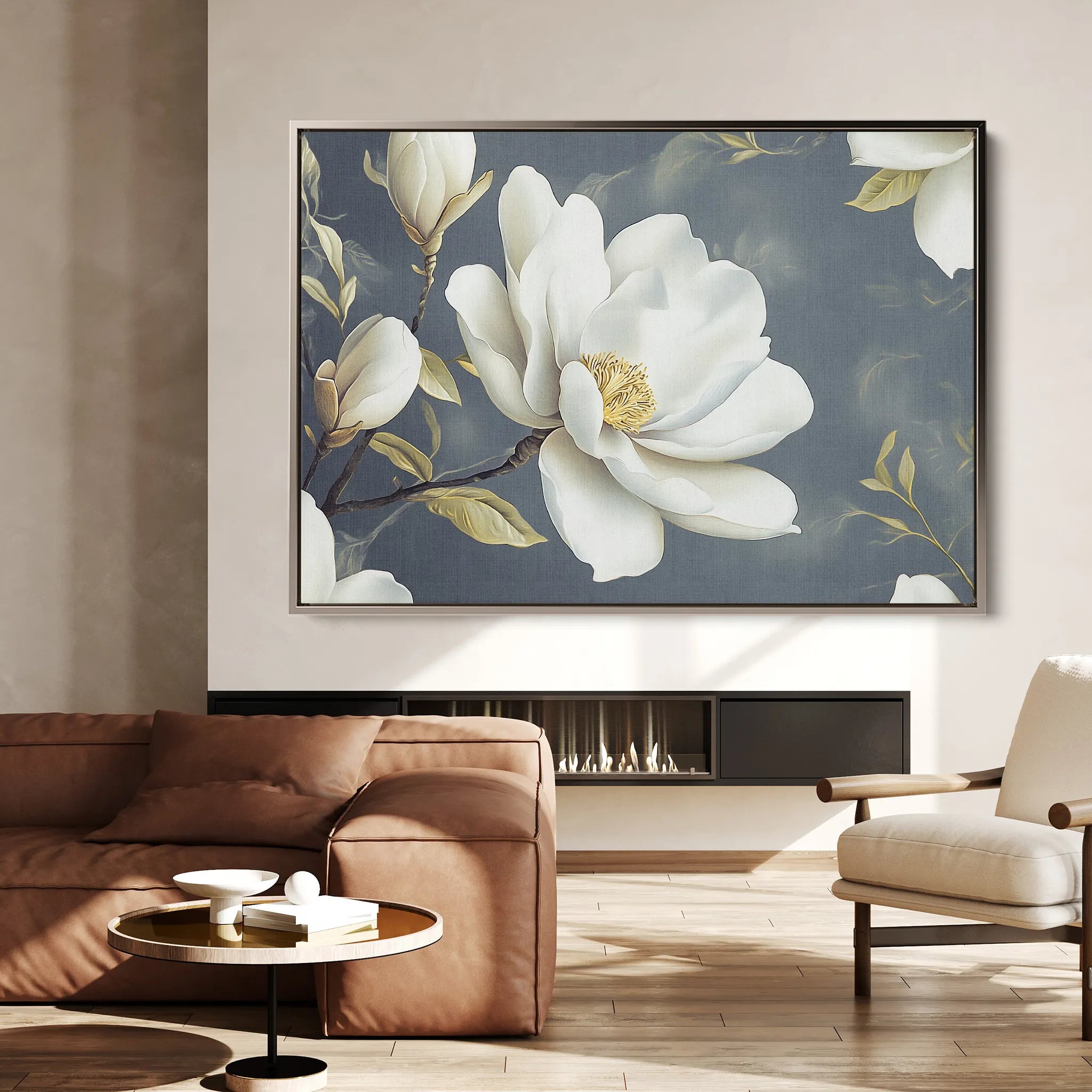 Floral 1084 Canvas Art 18" x 24" / 45 x 60 cm / Black