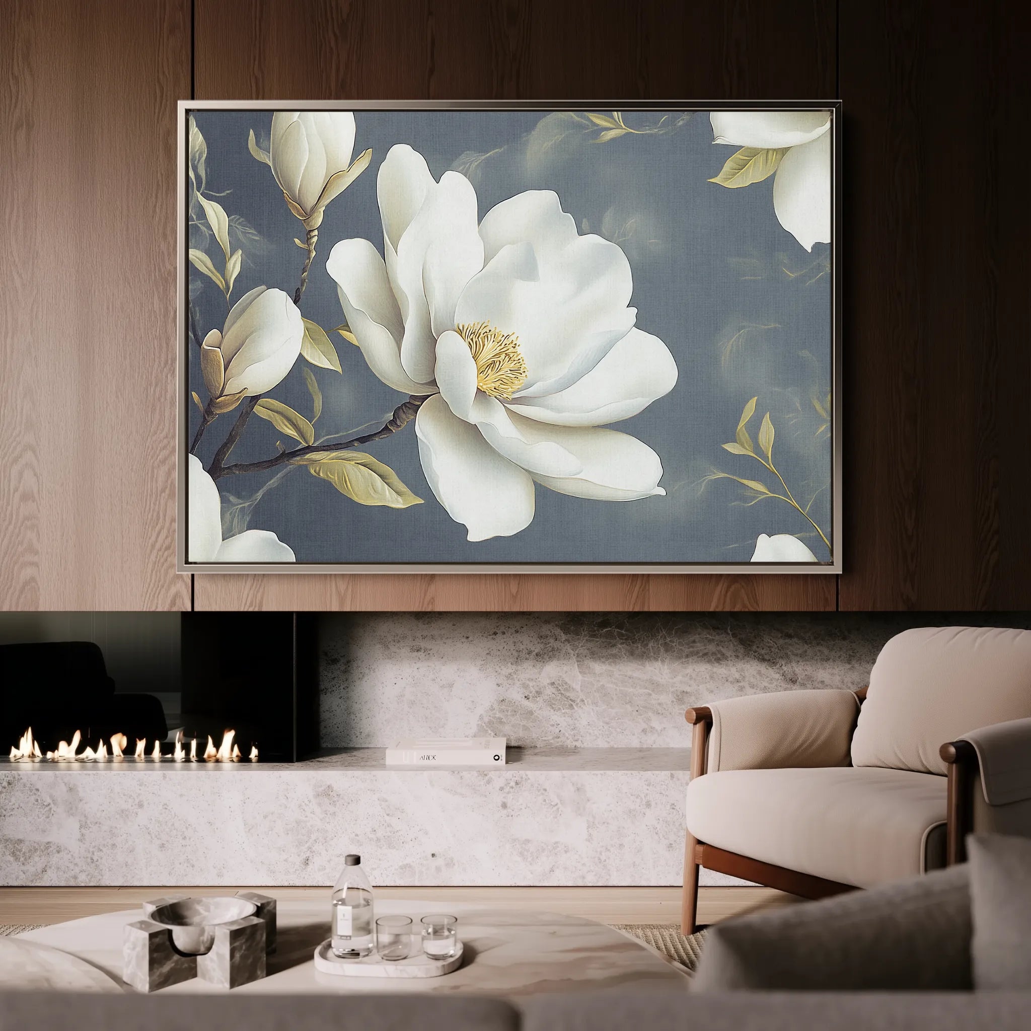 Floral 1084 Canvas Art 18" x 24" / 45 x 60 cm / Black