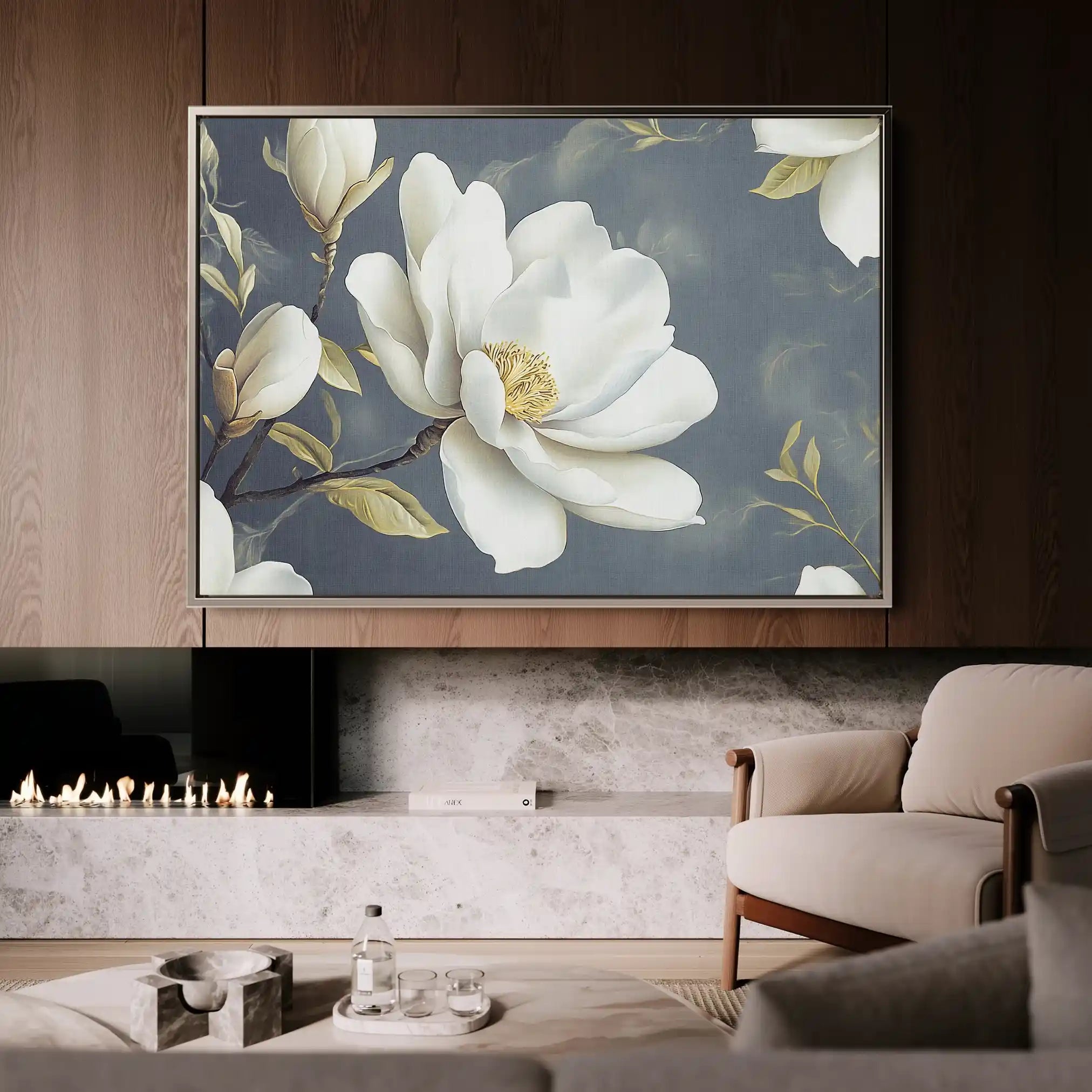 Floral 1084 Canvas Art 60 x 40 cm / Black