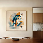 Abstract 1085 Canvas Art 16" x 16" / 40 x 40 cm / Black