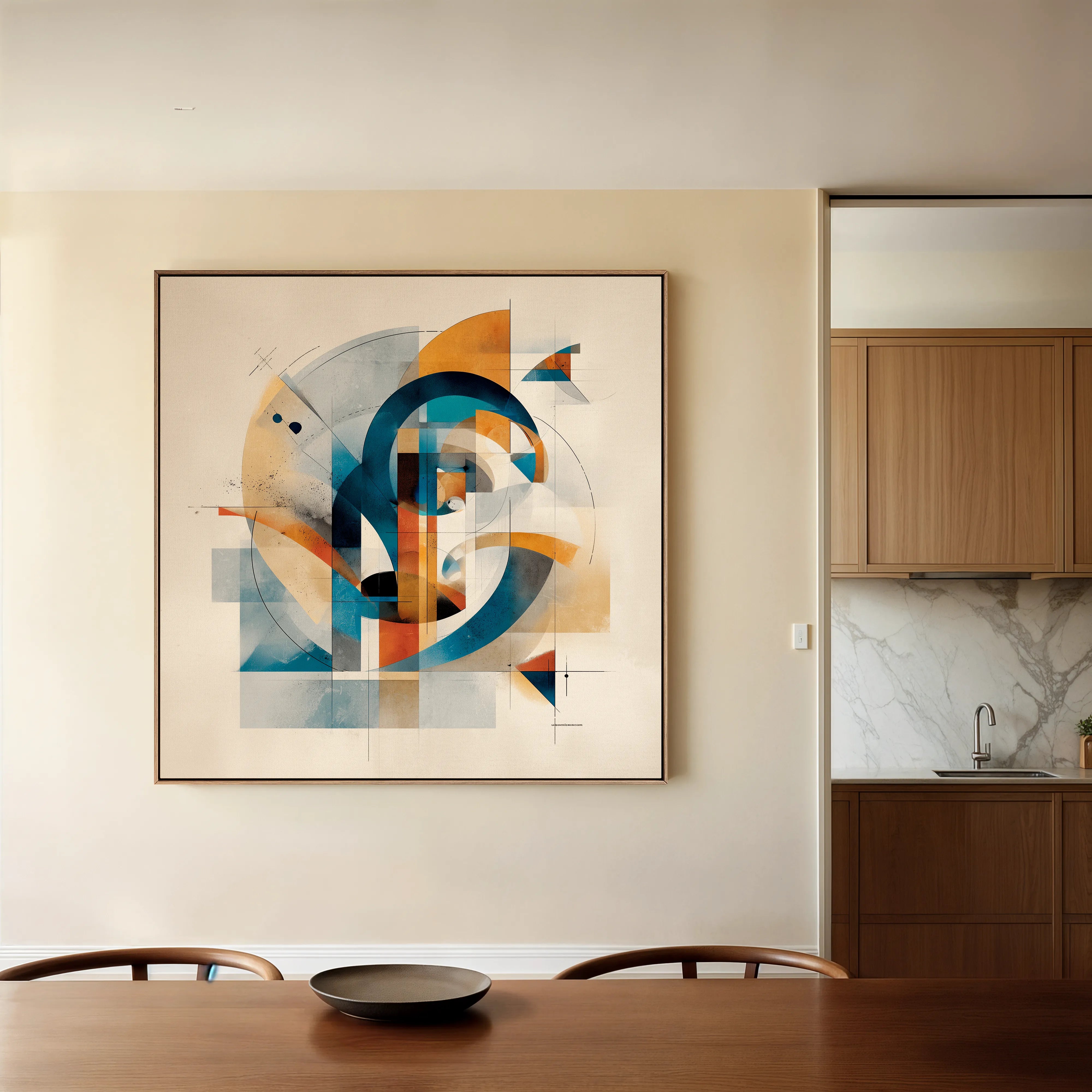 Abstract 1085 Canvas Art 16" x 16" / 40 x 40 cm / Black