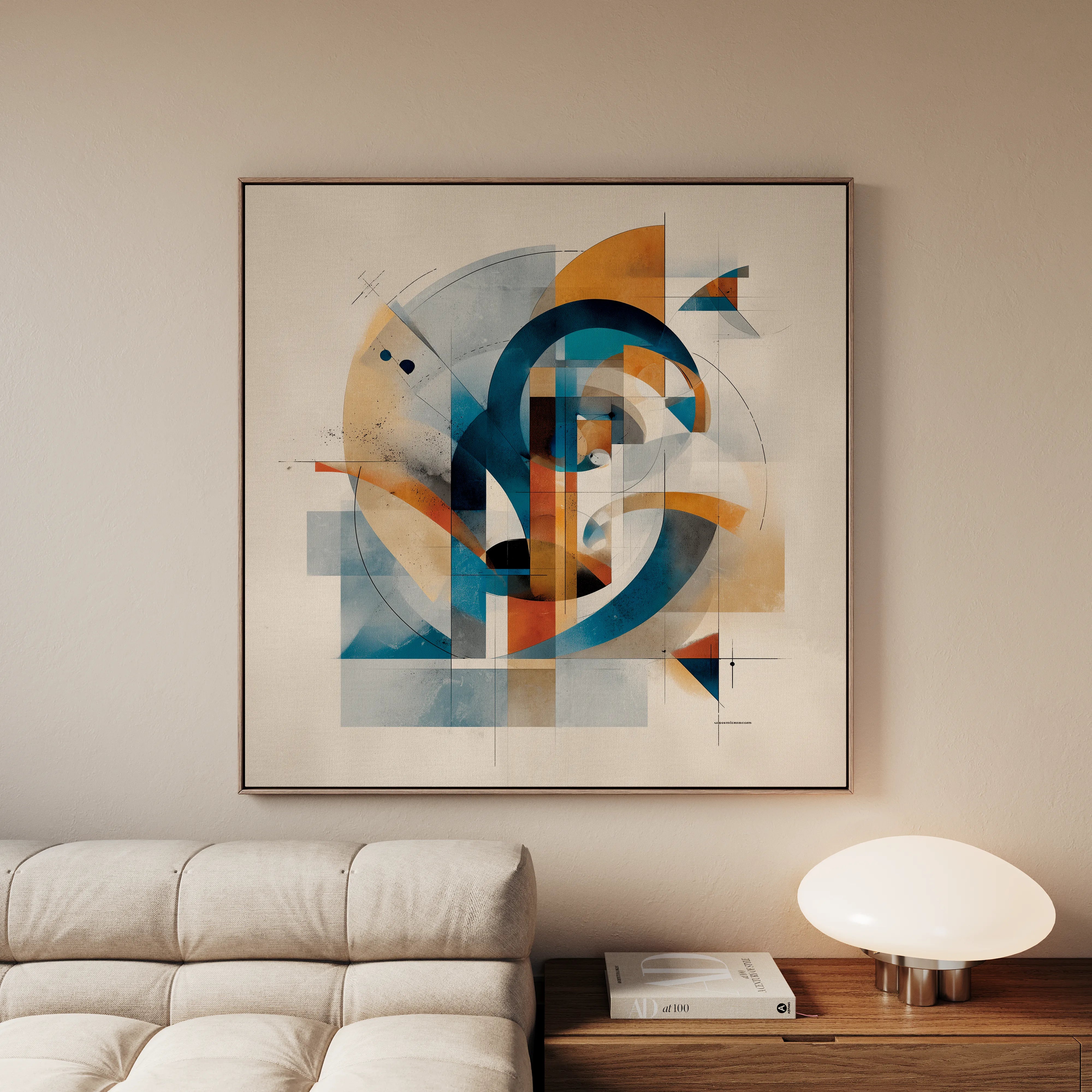 Abstract 1085 Canvas Art 16" x 16" / 40 x 40 cm / Black