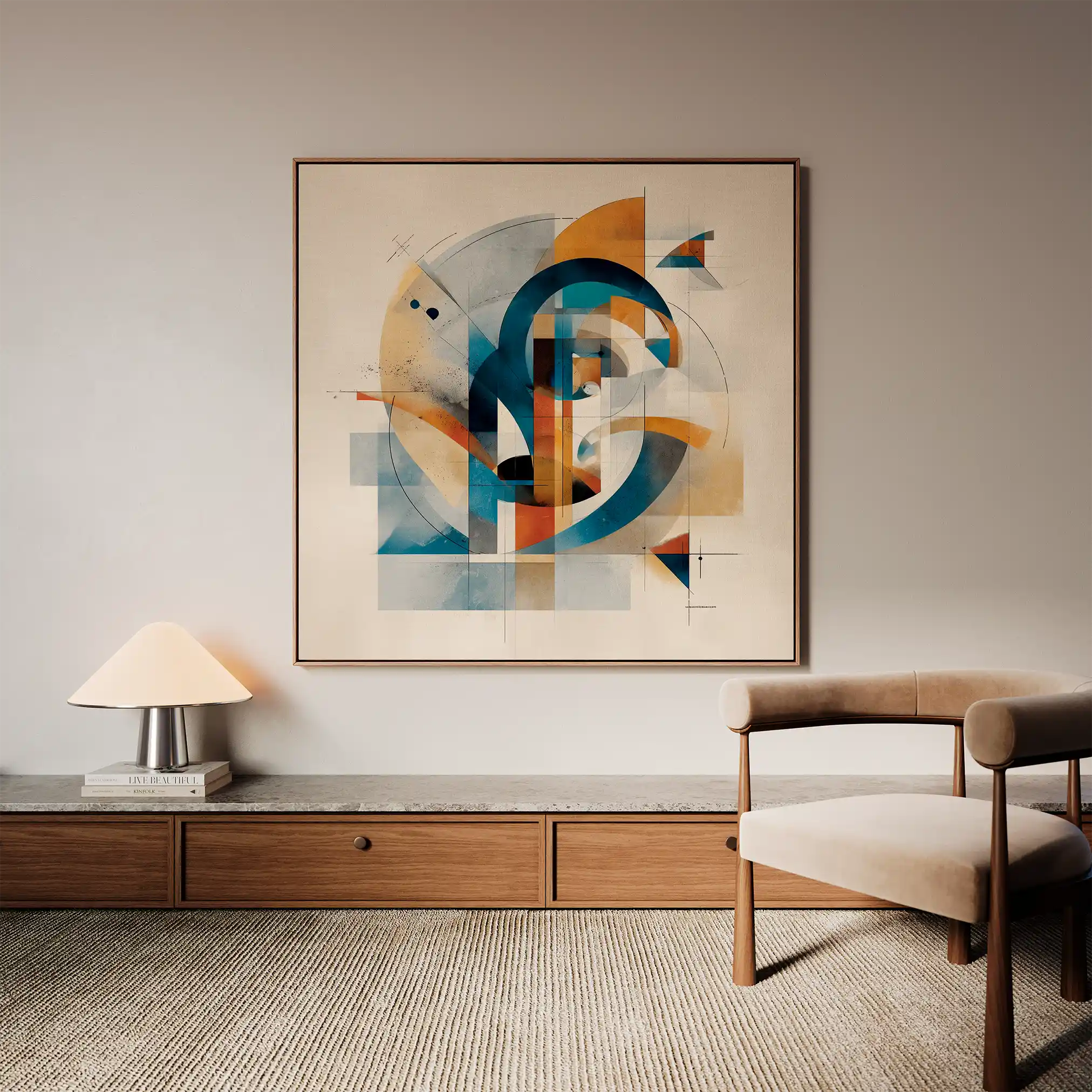 Abstract 1085 Canvas Art 60 x 60 cm / Black