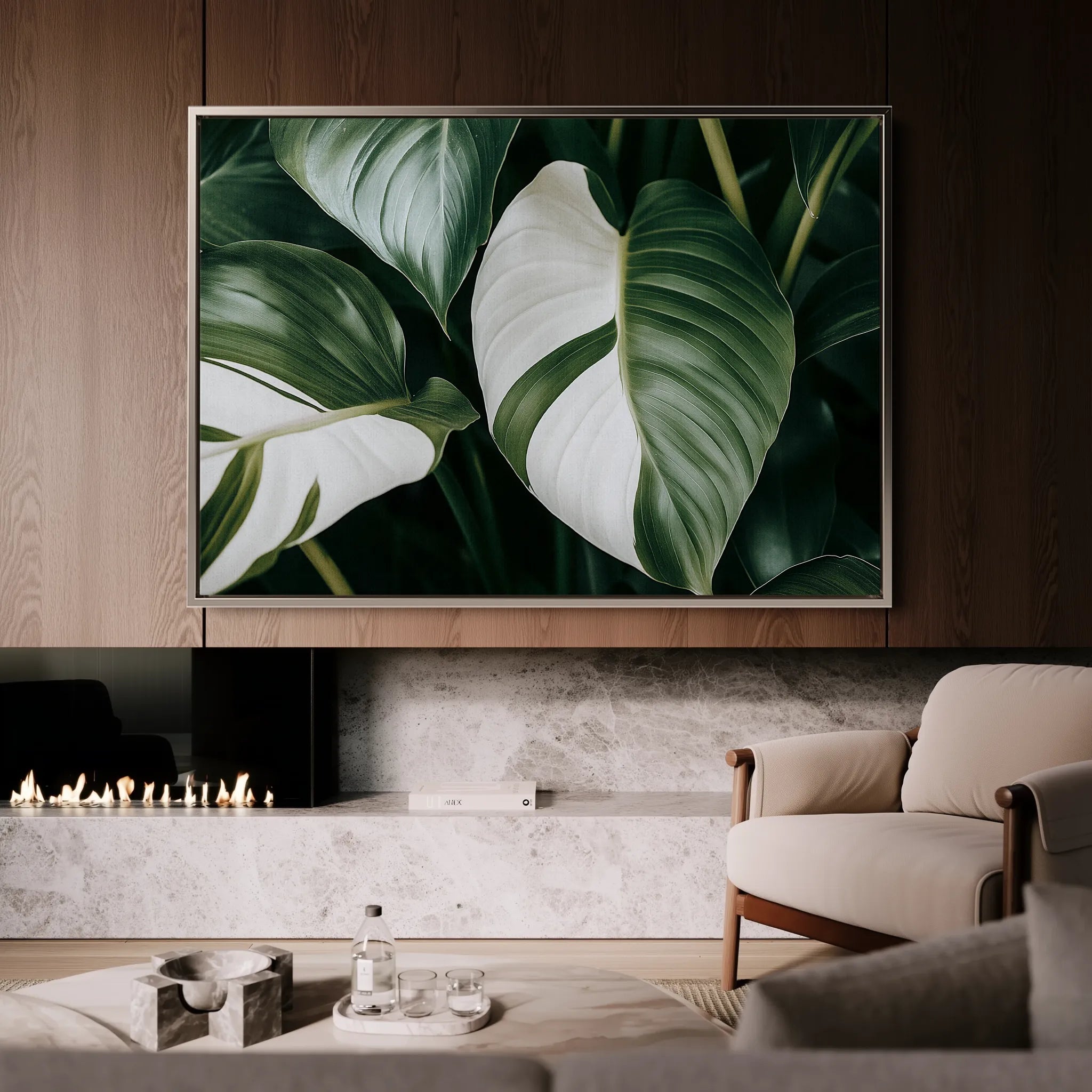 Floral 1085 Canvas Art 18" x 24" / 45 x 60 cm / Black