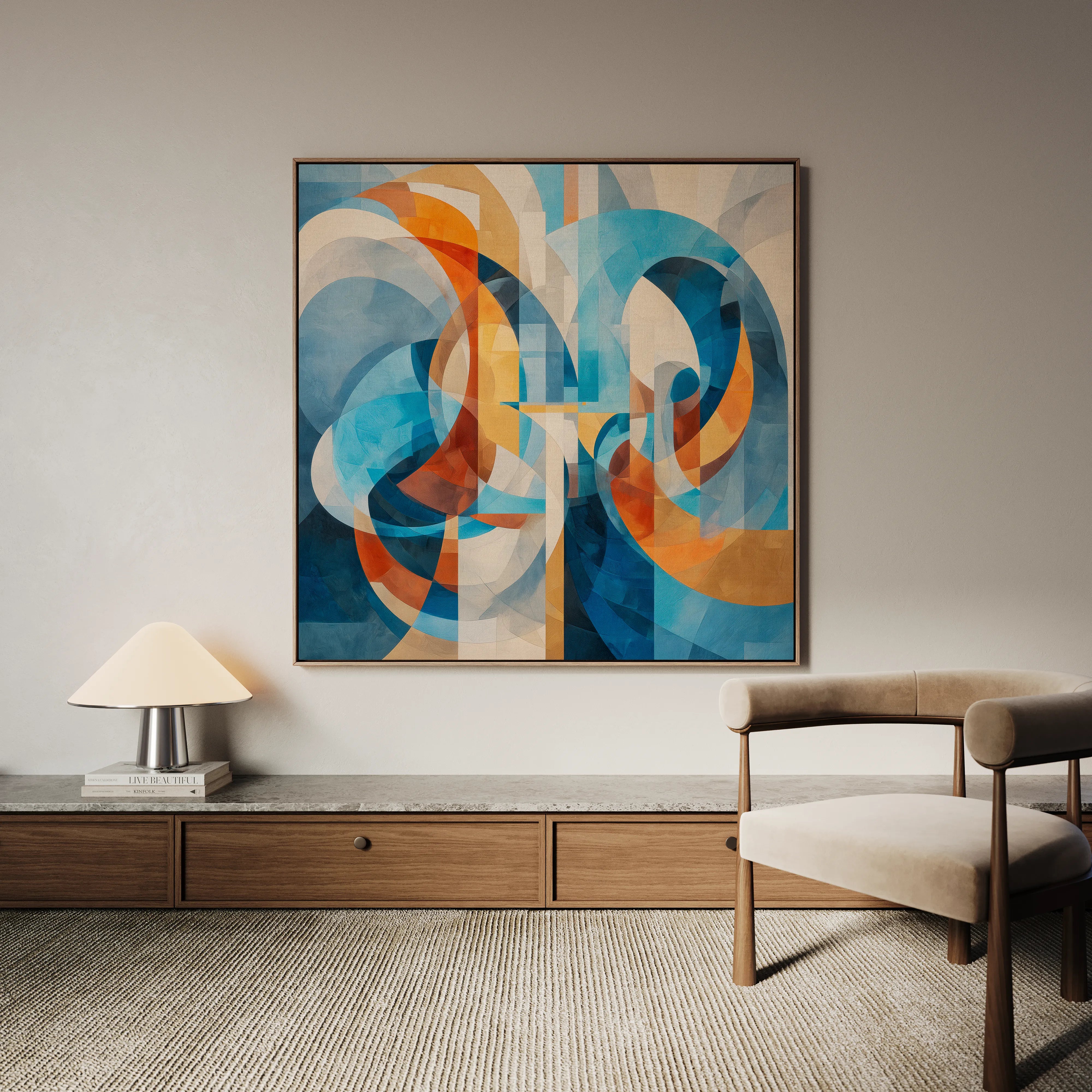 Abstract 1086 Canvas Art 16" x 16" / 40 x 40 cm / Black