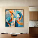 Abstract 1086 Canvas Art 16" x 16" / 40 x 40 cm / Black
