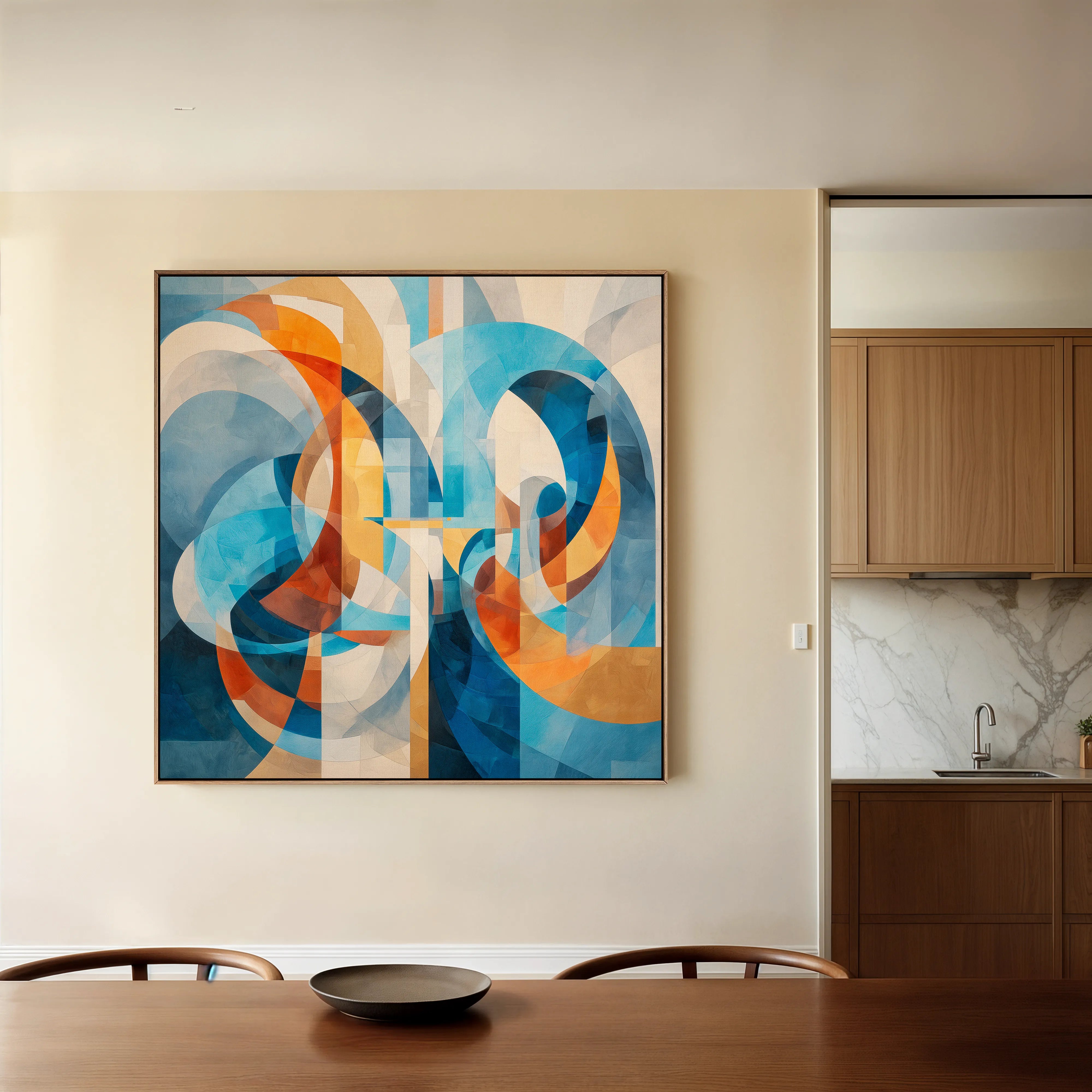 Abstract 1086 Canvas Art 16" x 16" / 40 x 40 cm / Black