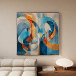 Abstract 1086 Canvas Art 16" x 16" / 40 x 40 cm / Black