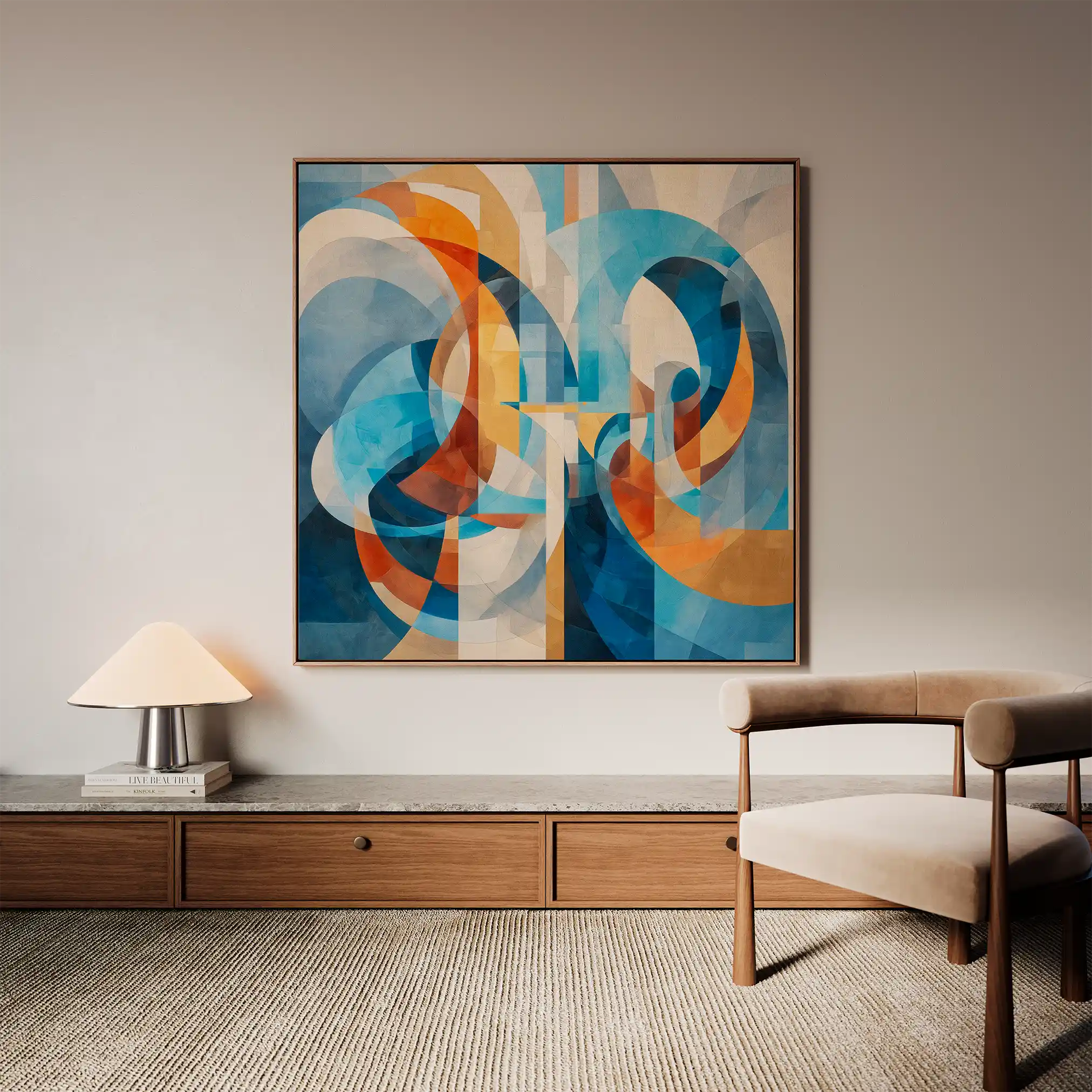 Abstract 1086 Canvas Art 60 x 60 cm / Black