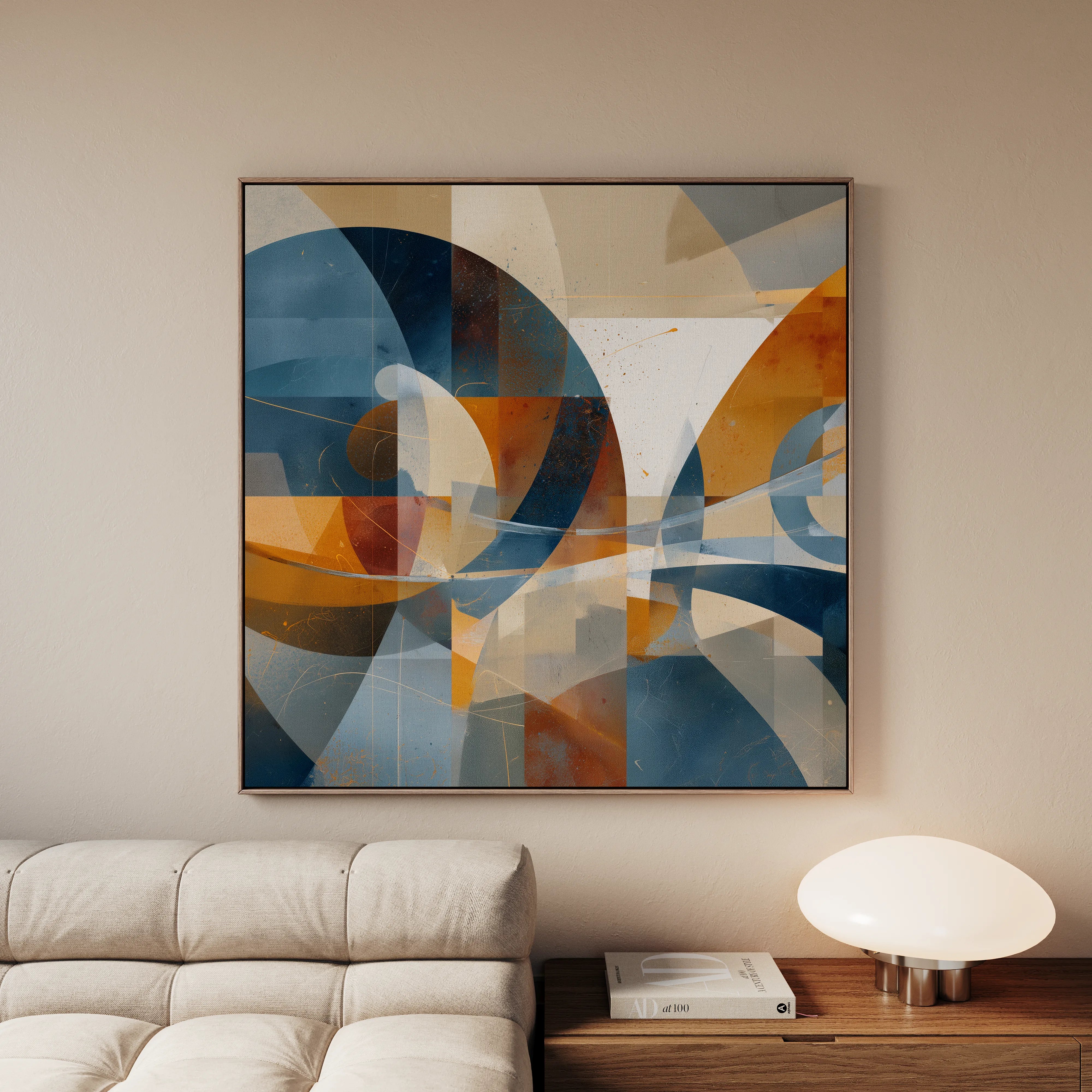 Abstract 1087 Canvas Art 16" x 16" / 40 x 40 cm / Black