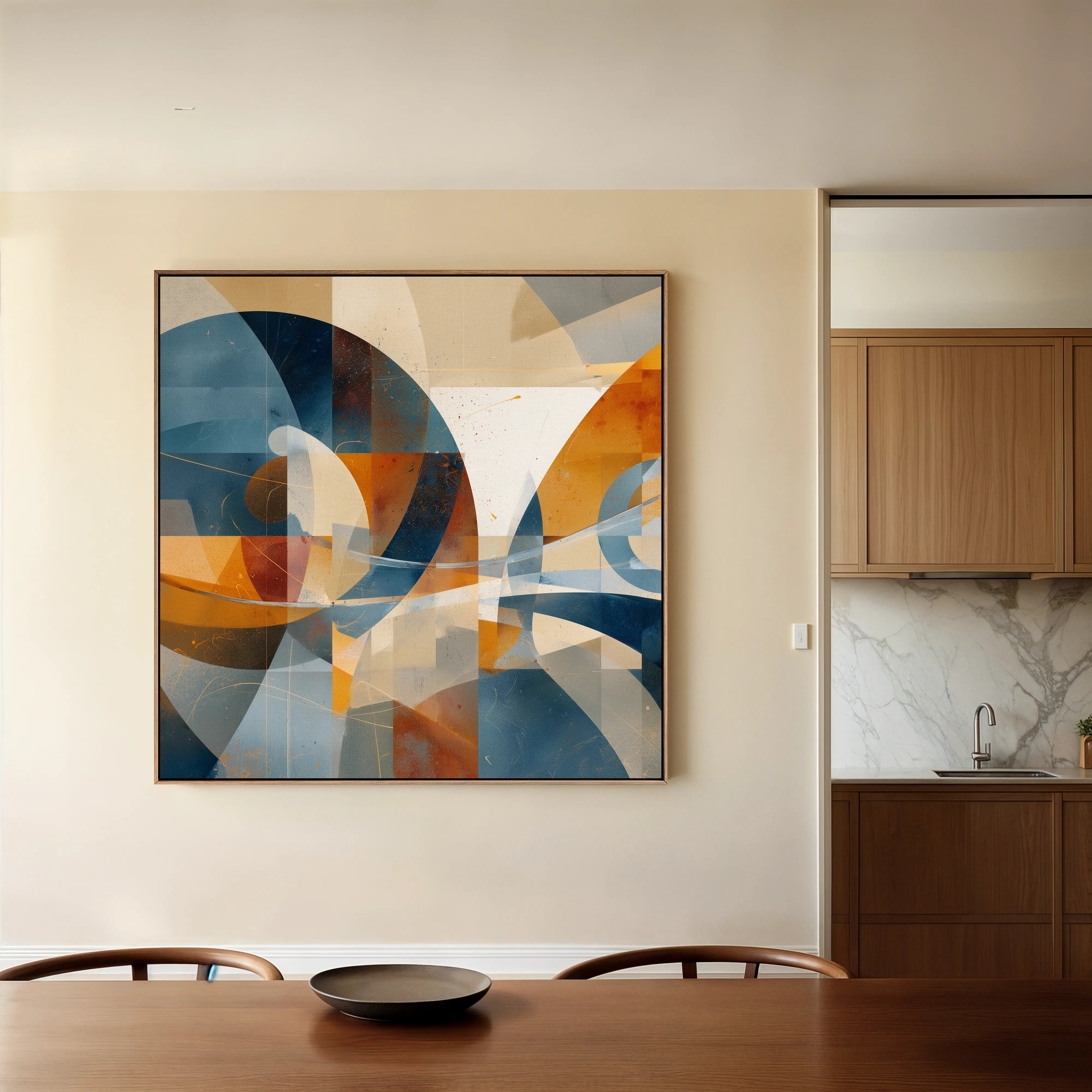 Abstract 1087 Canvas Art 16" x 16" / 40 x 40 cm / Black