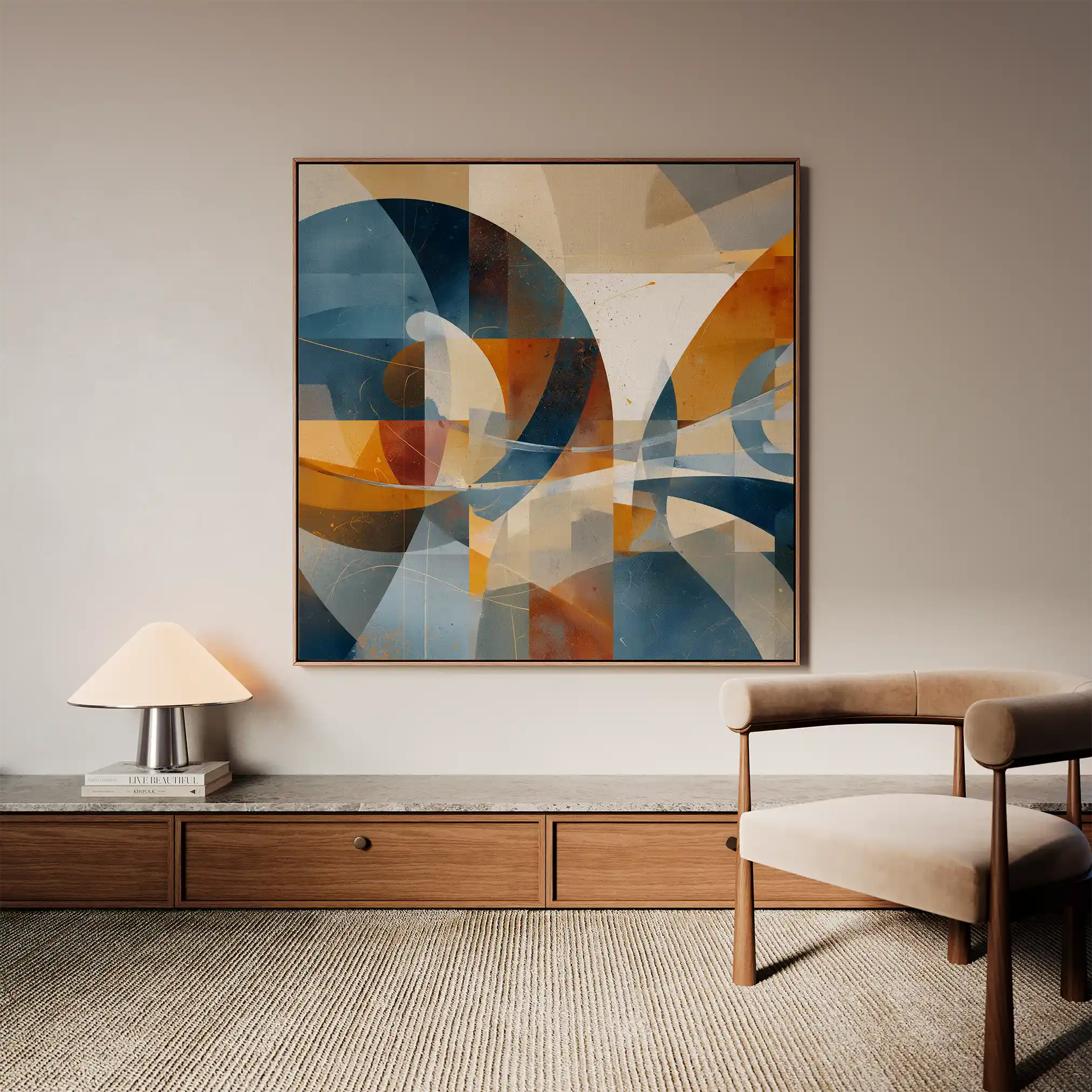 Abstract 1087 Canvas Art 60 x 60 cm / Black
