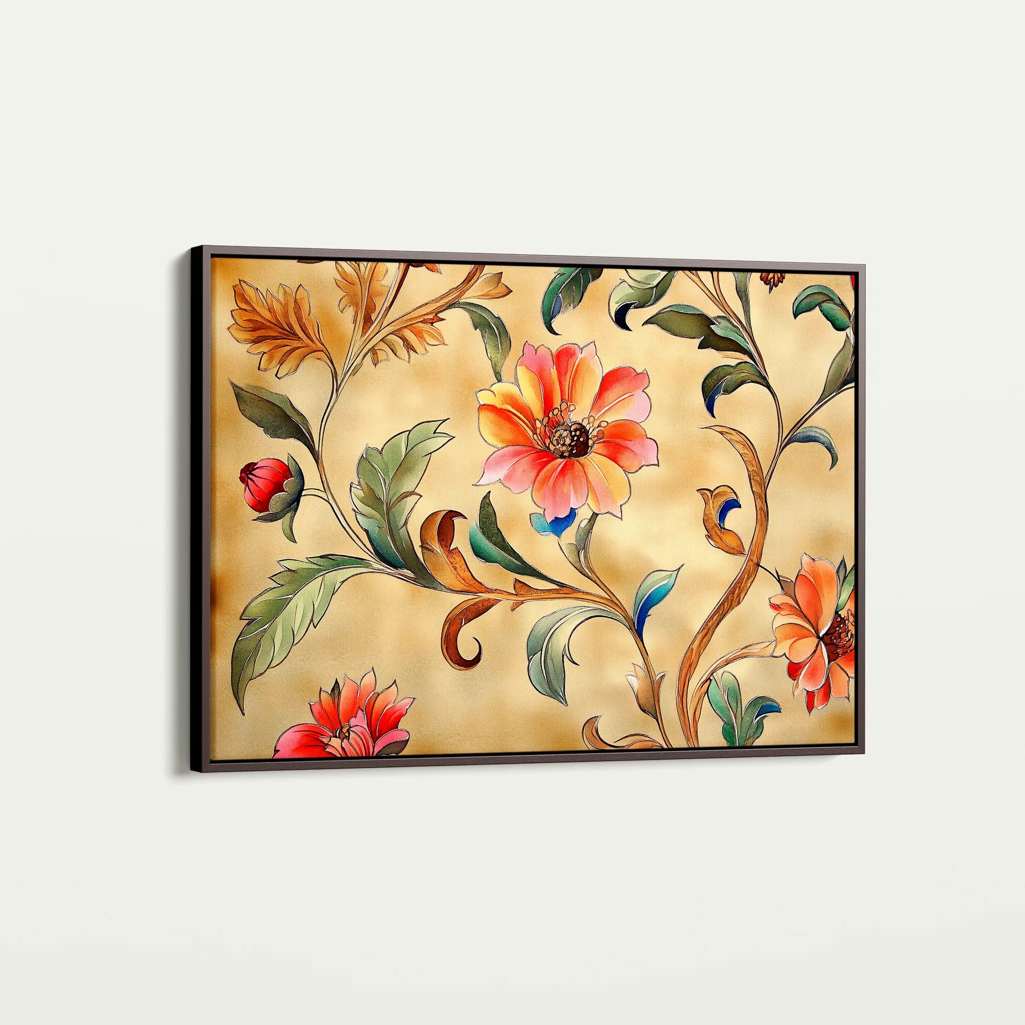 Floral 1087 Canvas Art 18" x 24" / 45 x 60 cm / Black