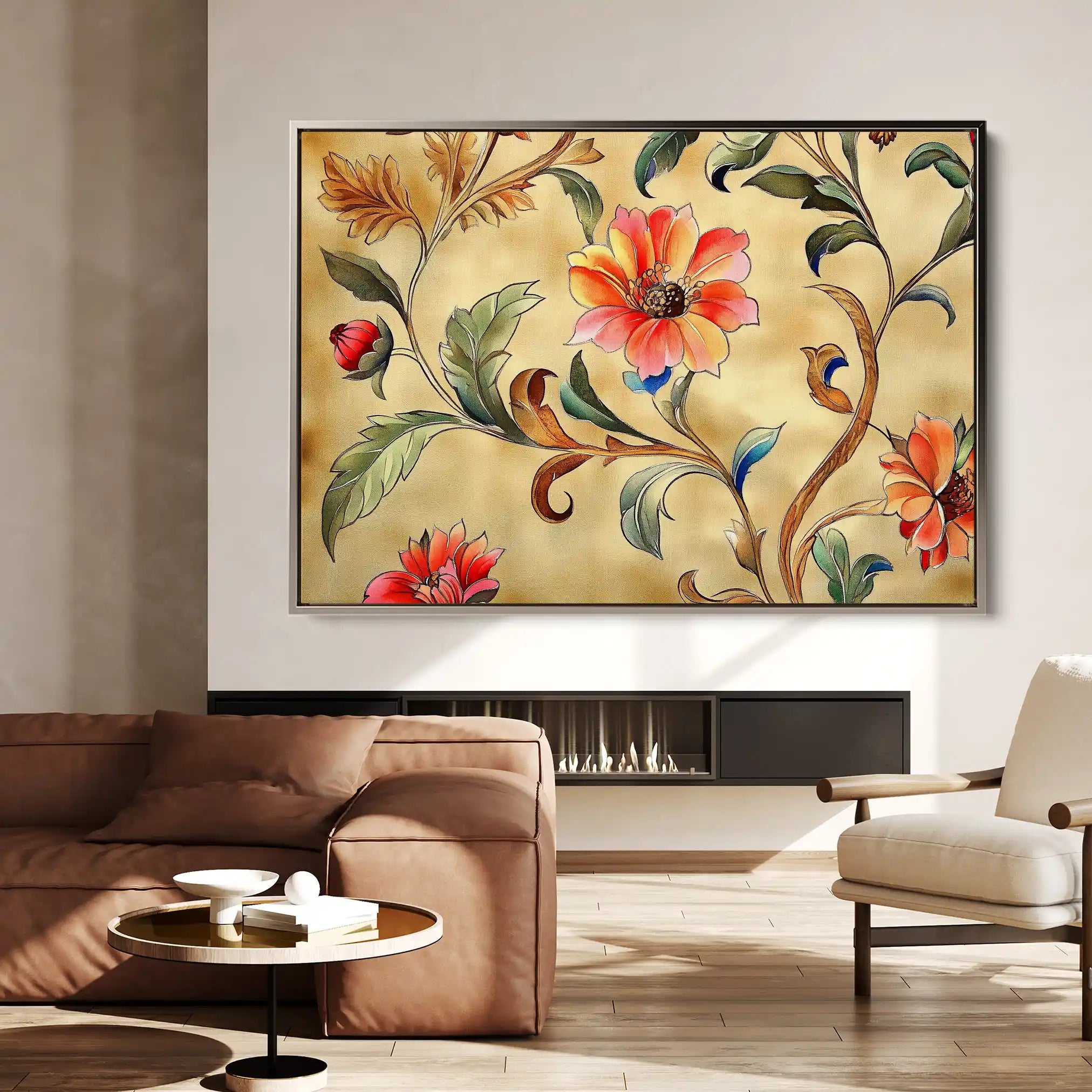 Floral 1087 Canvas Art 60 x 40 cm / Black