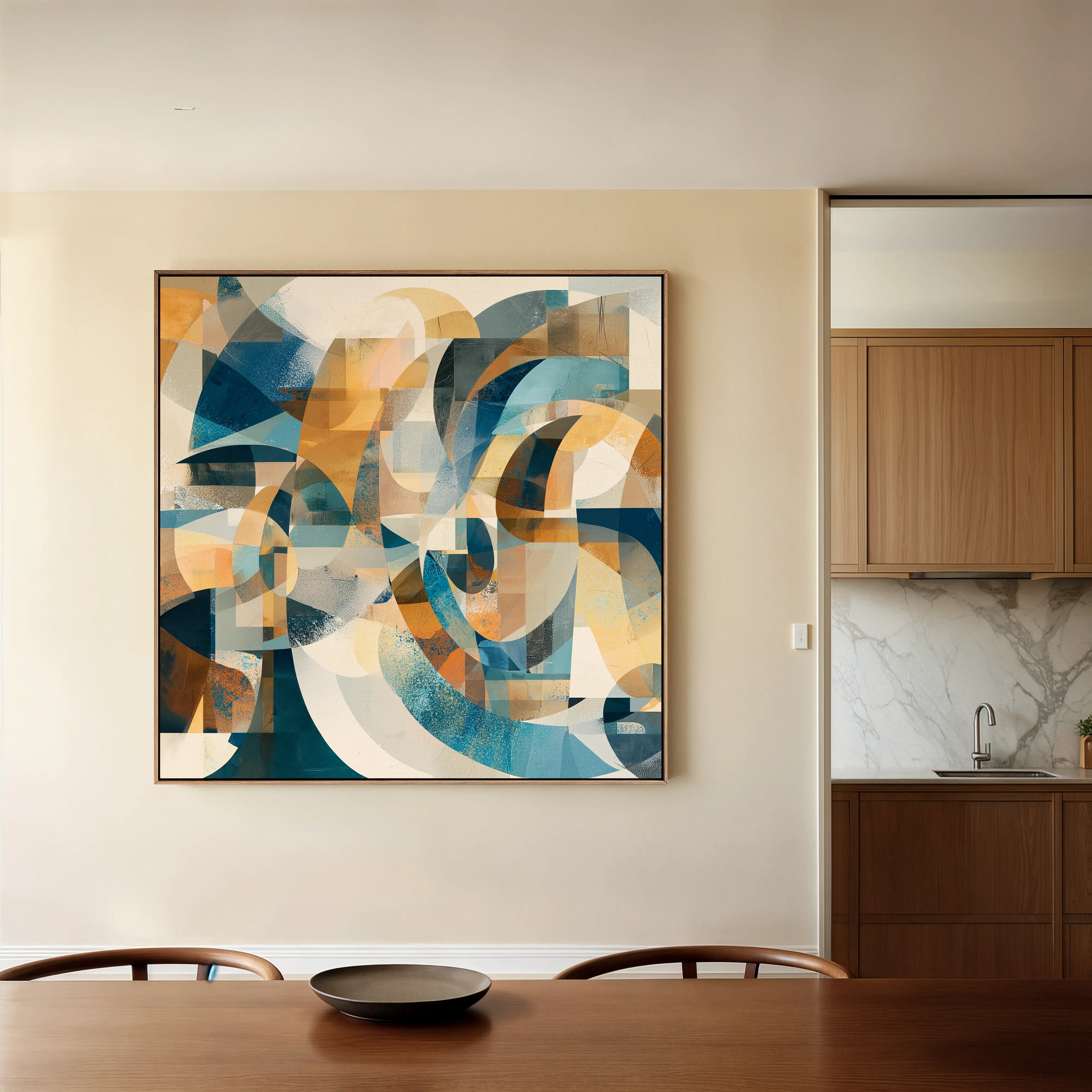 Abstract 1088 Canvas Art 16" x 16" / 40 x 40 cm / Black