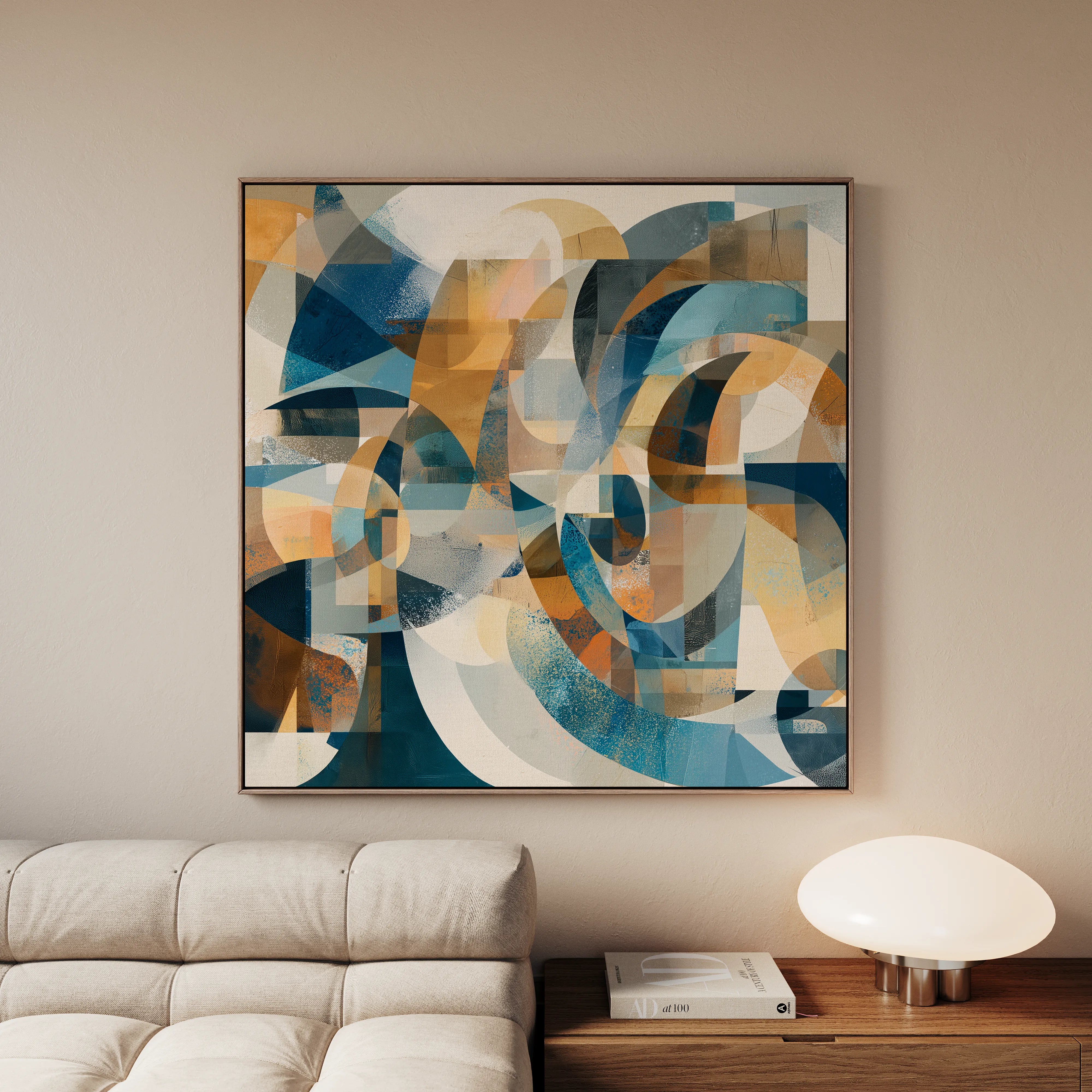 Abstract 1088 Canvas Art 16" x 16" / 40 x 40 cm / Black