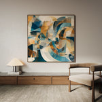 Abstract 1088 Canvas Art 16" x 16" / 40 x 40 cm / Black