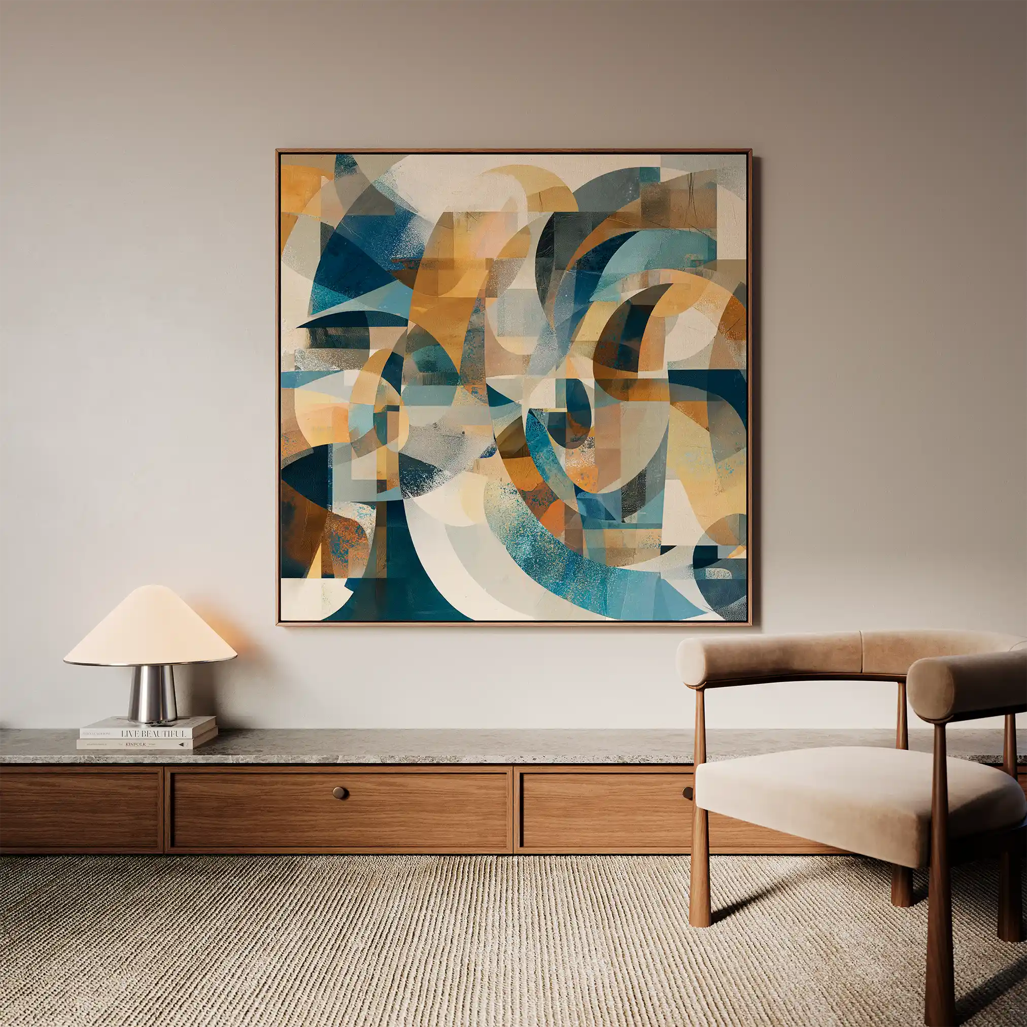Abstract 1088 Canvas Art 60 x 60 cm / Black
