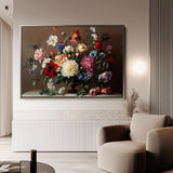 Floral 1088 Canvas Art 18" x 24" / 45 x 60 cm / Black