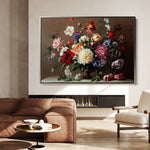 Floral 1088 Canvas Art 18" x 24" / 45 x 60 cm / Black