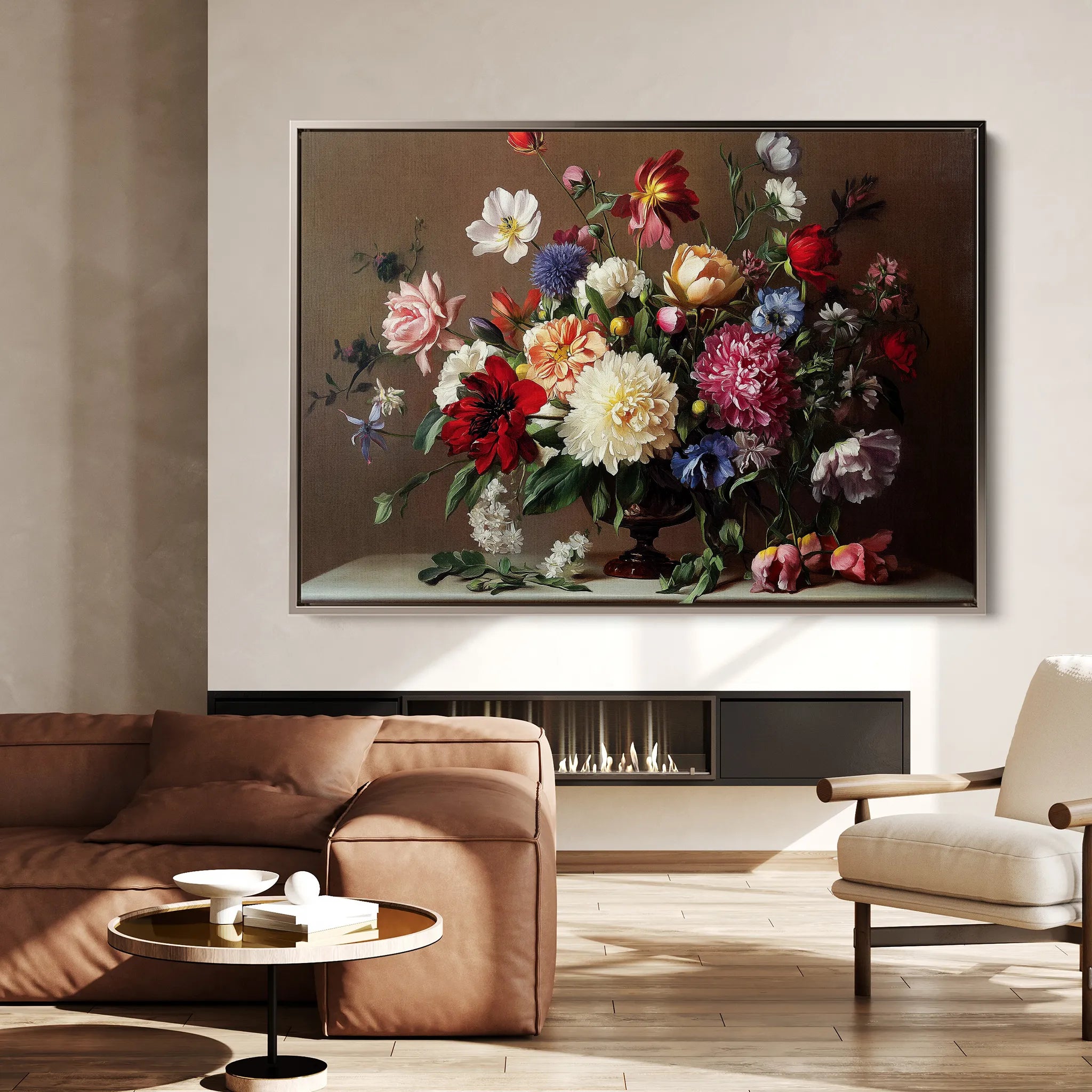 Floral 1088 Canvas Art 18" x 24" / 45 x 60 cm / Black