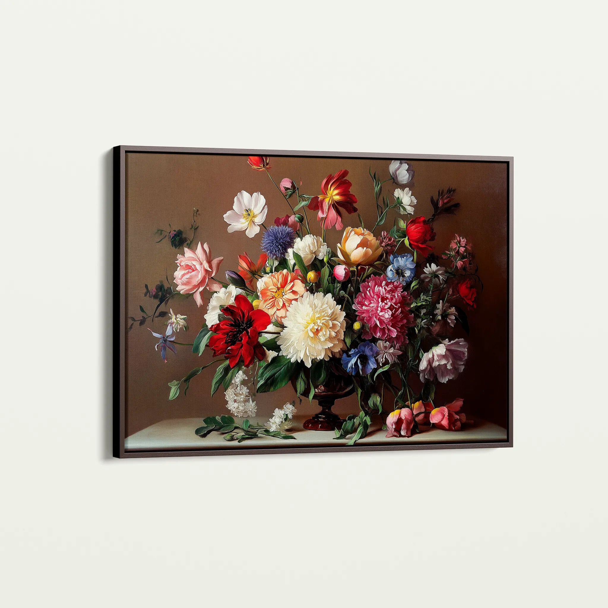 Floral 1088 Canvas Art 18" x 24" / 45 x 60 cm / Black
