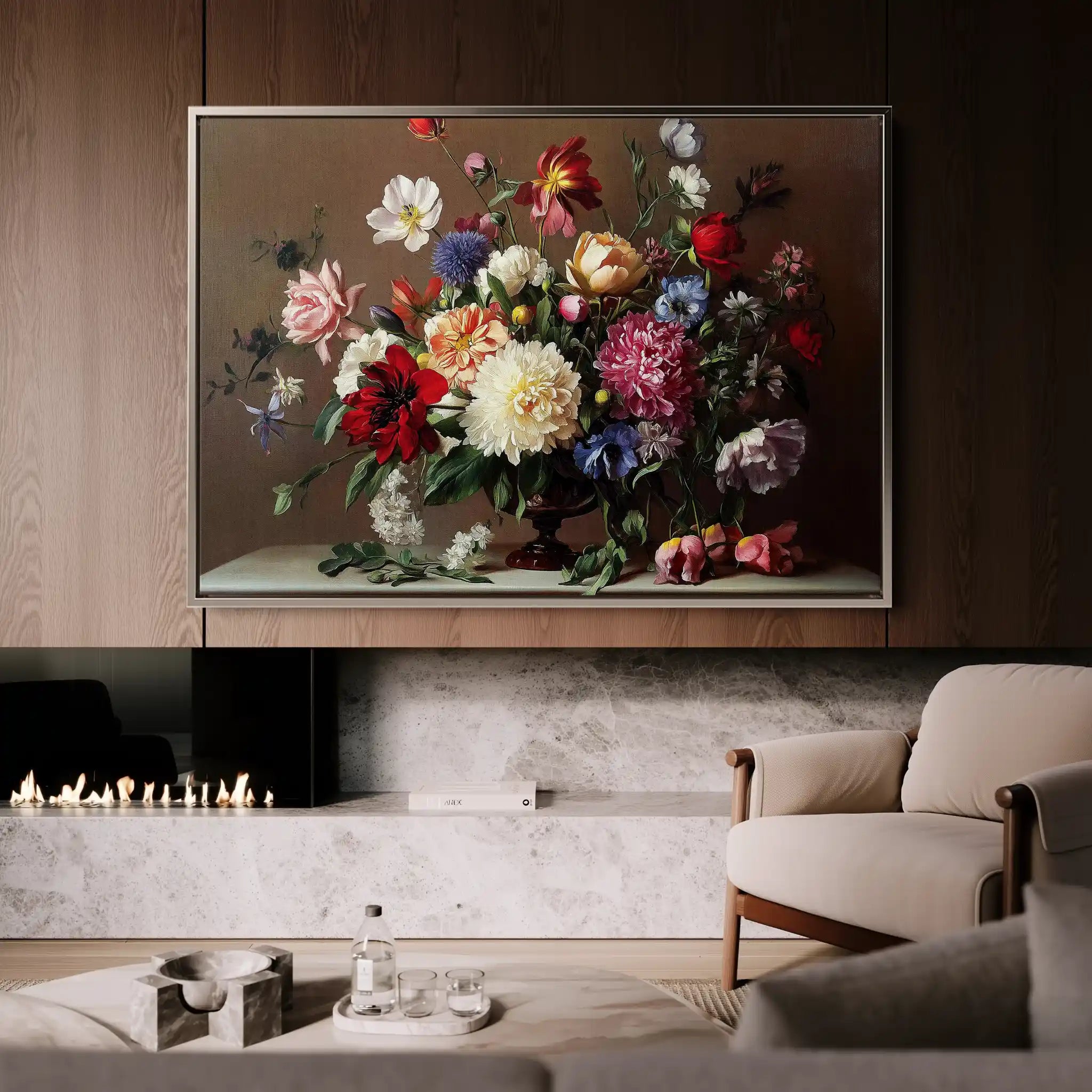 Floral 1088 Canvas Art 60 x 40 cm / Black