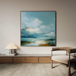 Abstract 1089 Canvas Art 16" x 16" / 40 x 40 cm / Black