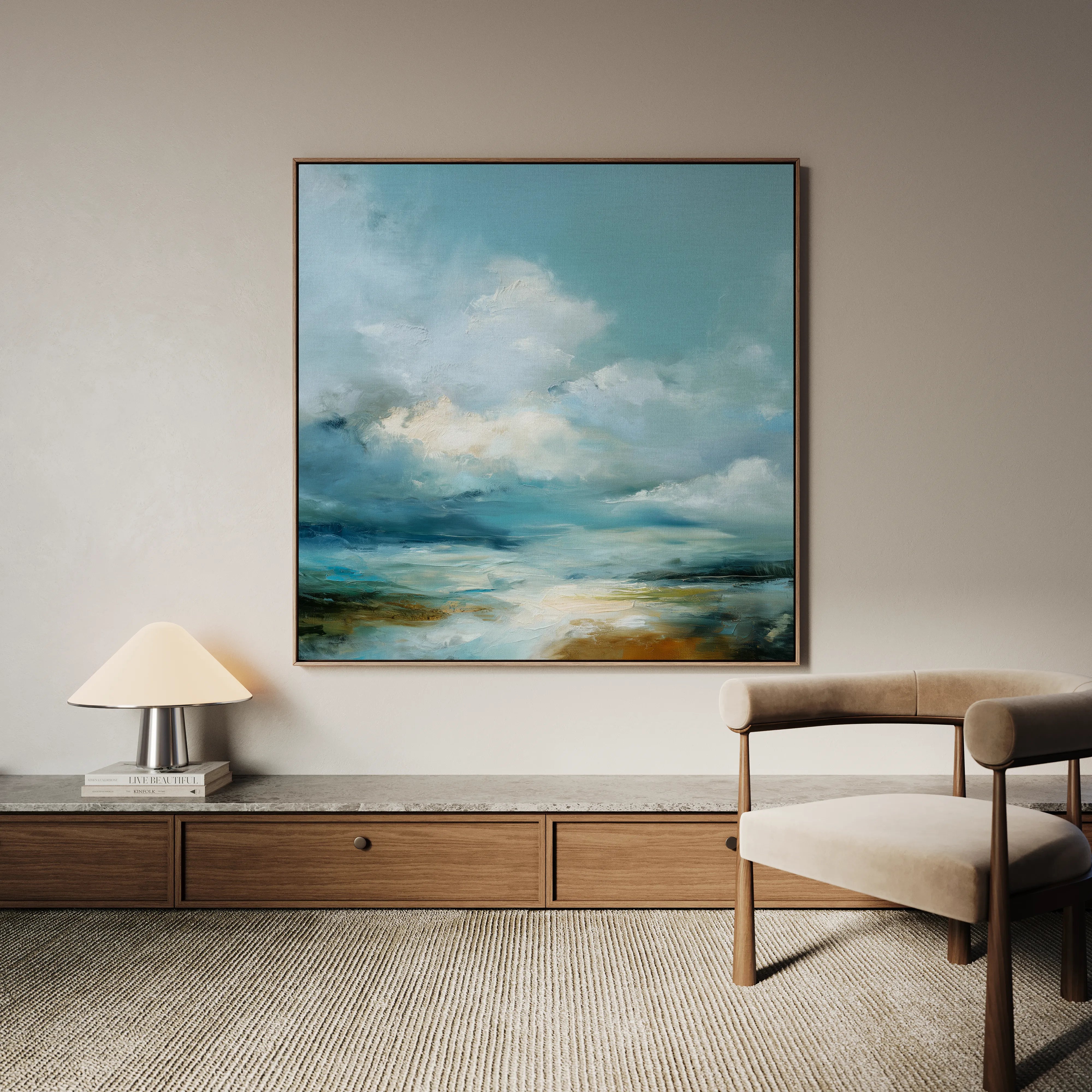 Abstract 1089 Canvas Art 16" x 16" / 40 x 40 cm / Black