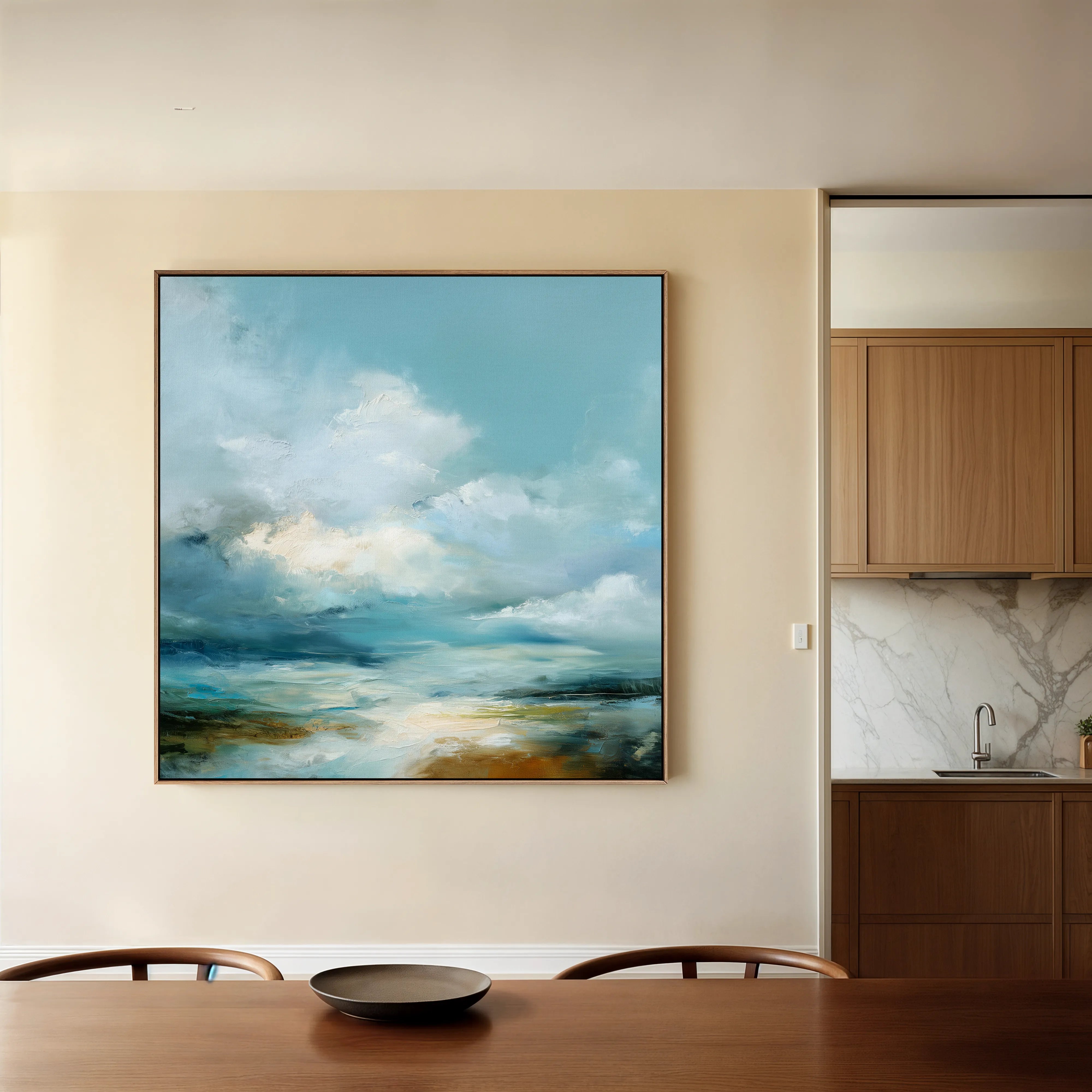 Abstract 1089 Canvas Art 16" x 16" / 40 x 40 cm / Black