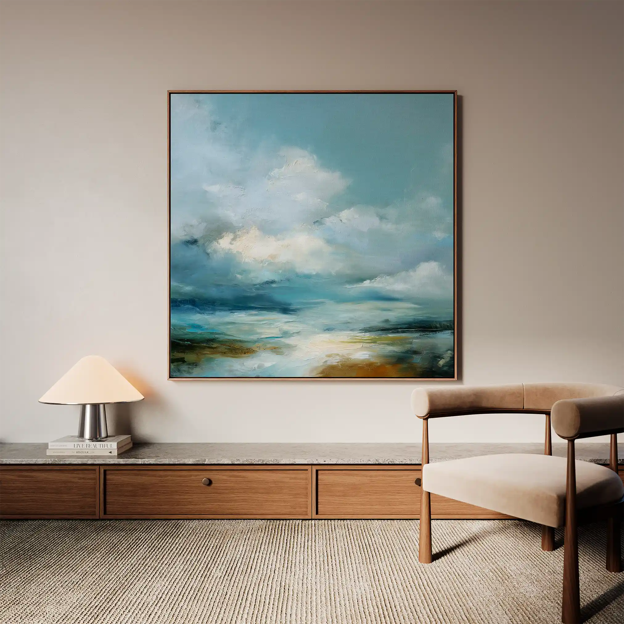 Abstract 1089 Canvas Art 60 x 60 cm / Black