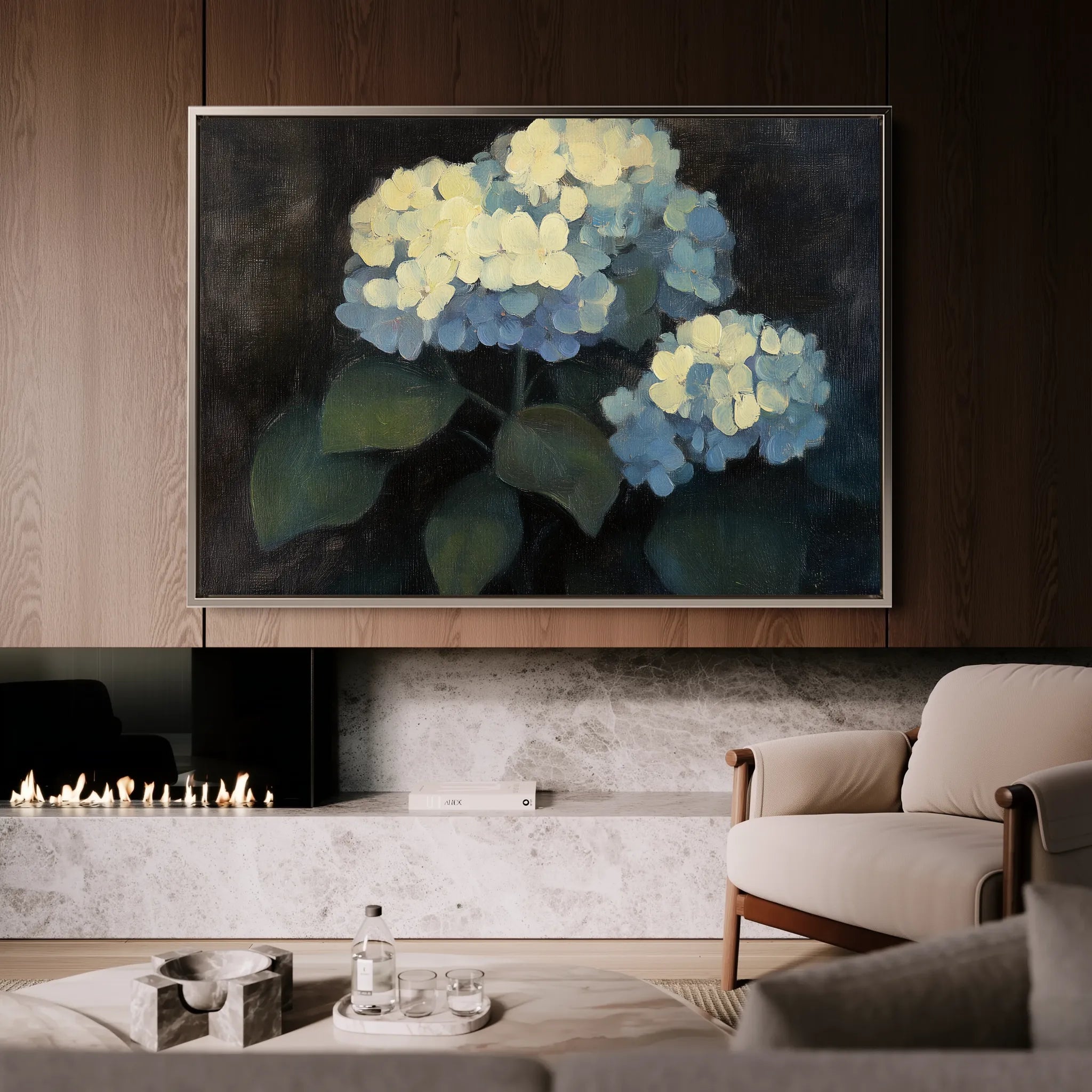 Floral 1089 Canvas Art 18" x 24" / 45 x 60 cm / Black