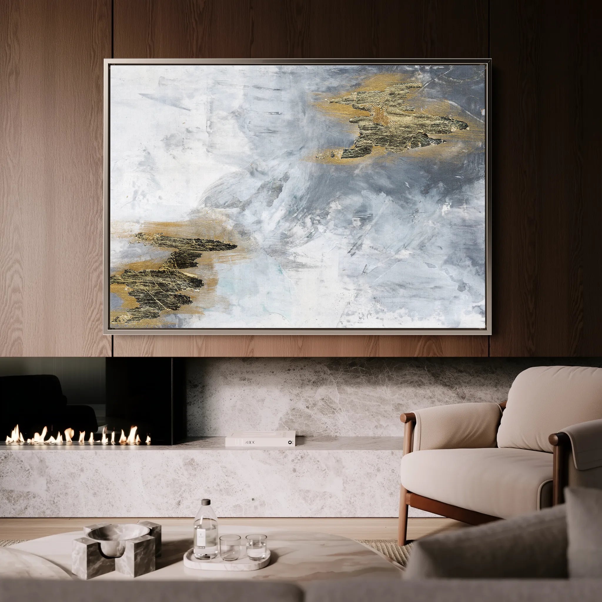 Abstract 109 Canvas Art 18" x 24" / 45 x 60 cm / Black