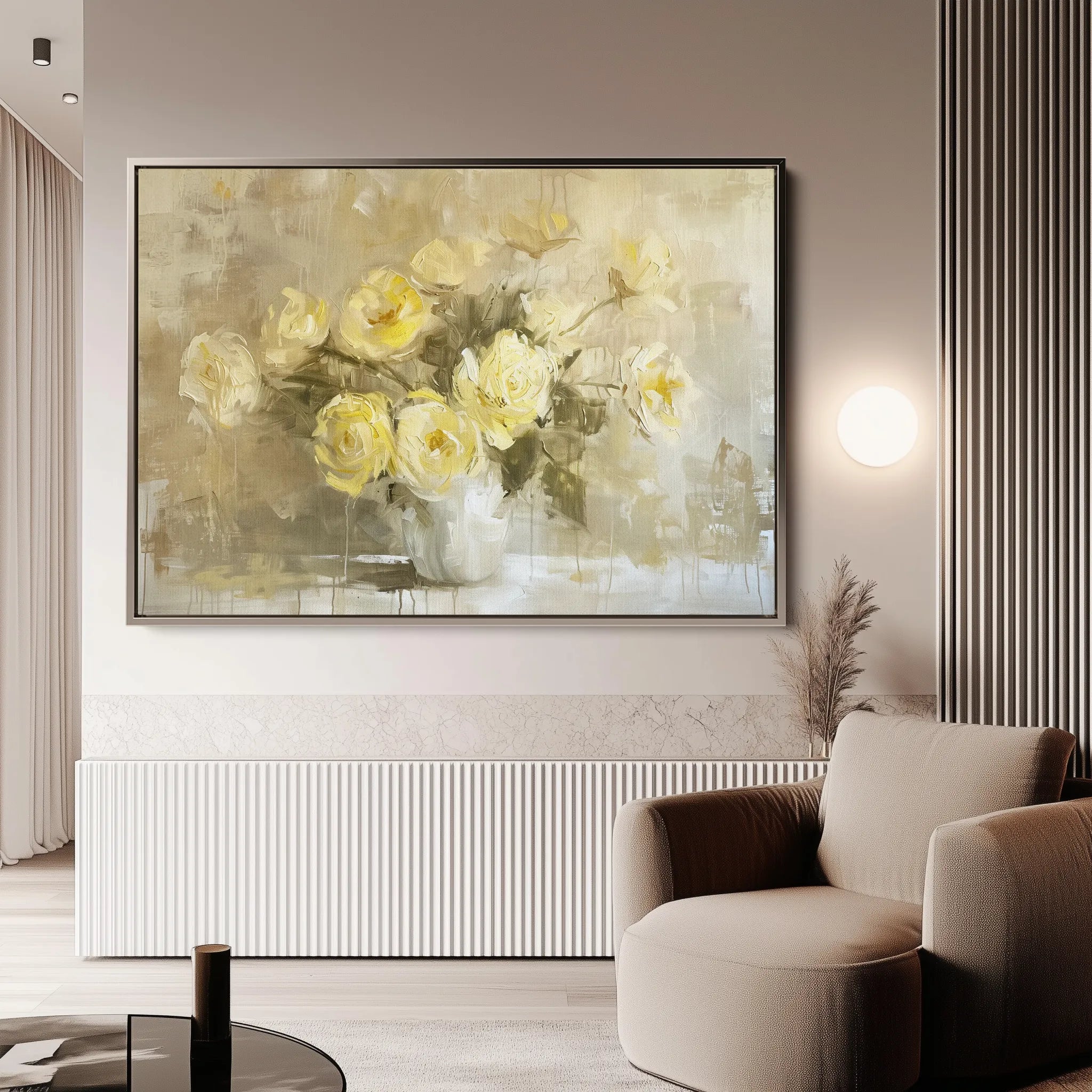 Floral 109 Canvas Art 18" x 24" / 45 x 60 cm / Black