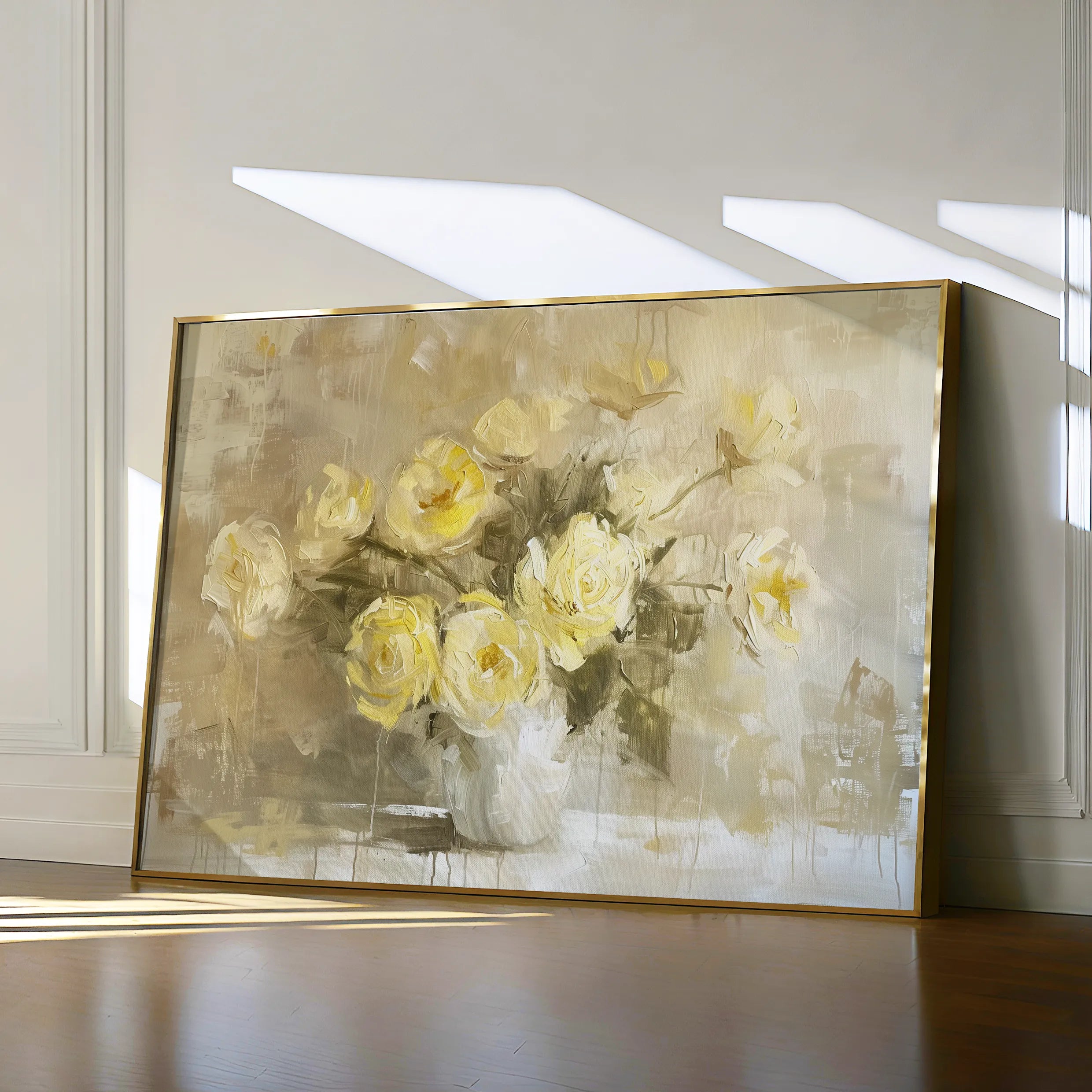 Floral 109 Canvas Art 18" x 24" / 45 x 60 cm / Black