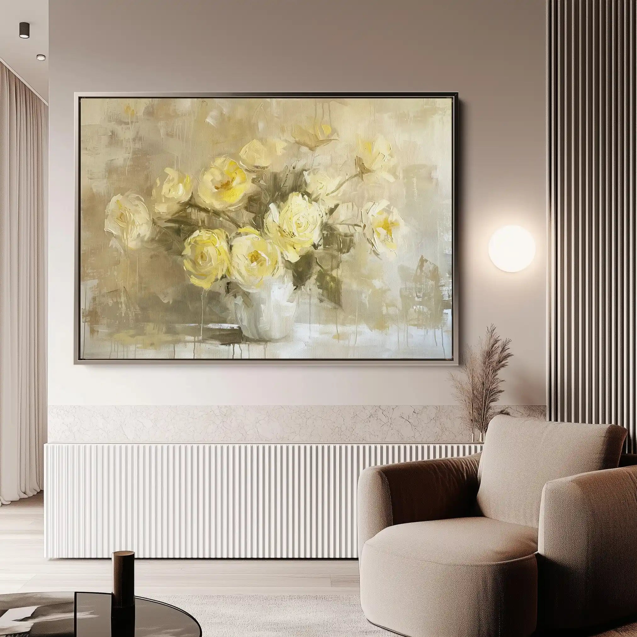 Floral 109 Canvas Art 60 x 40 cm / Black