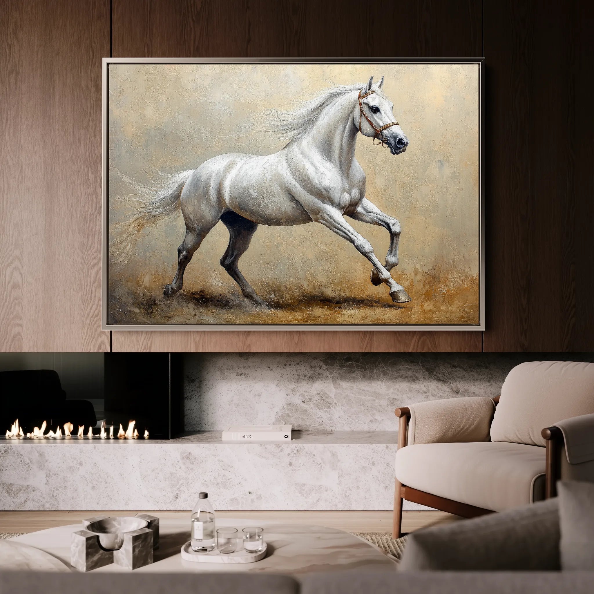 Horses 109 Canvas Art 18" x 24" / 45 x 60 cm / Black