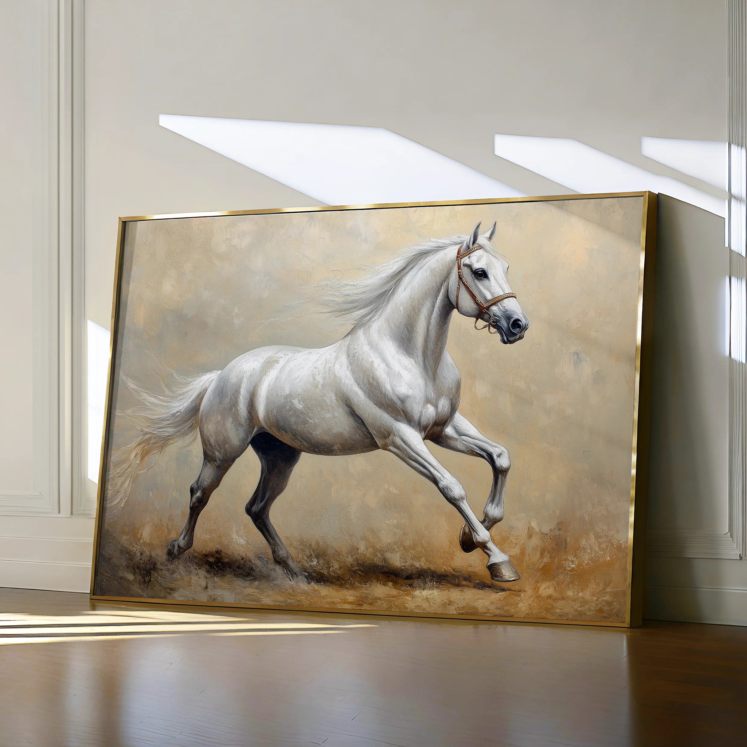 Horses 109 Canvas Art 18" x 24" / 45 x 60 cm / Black