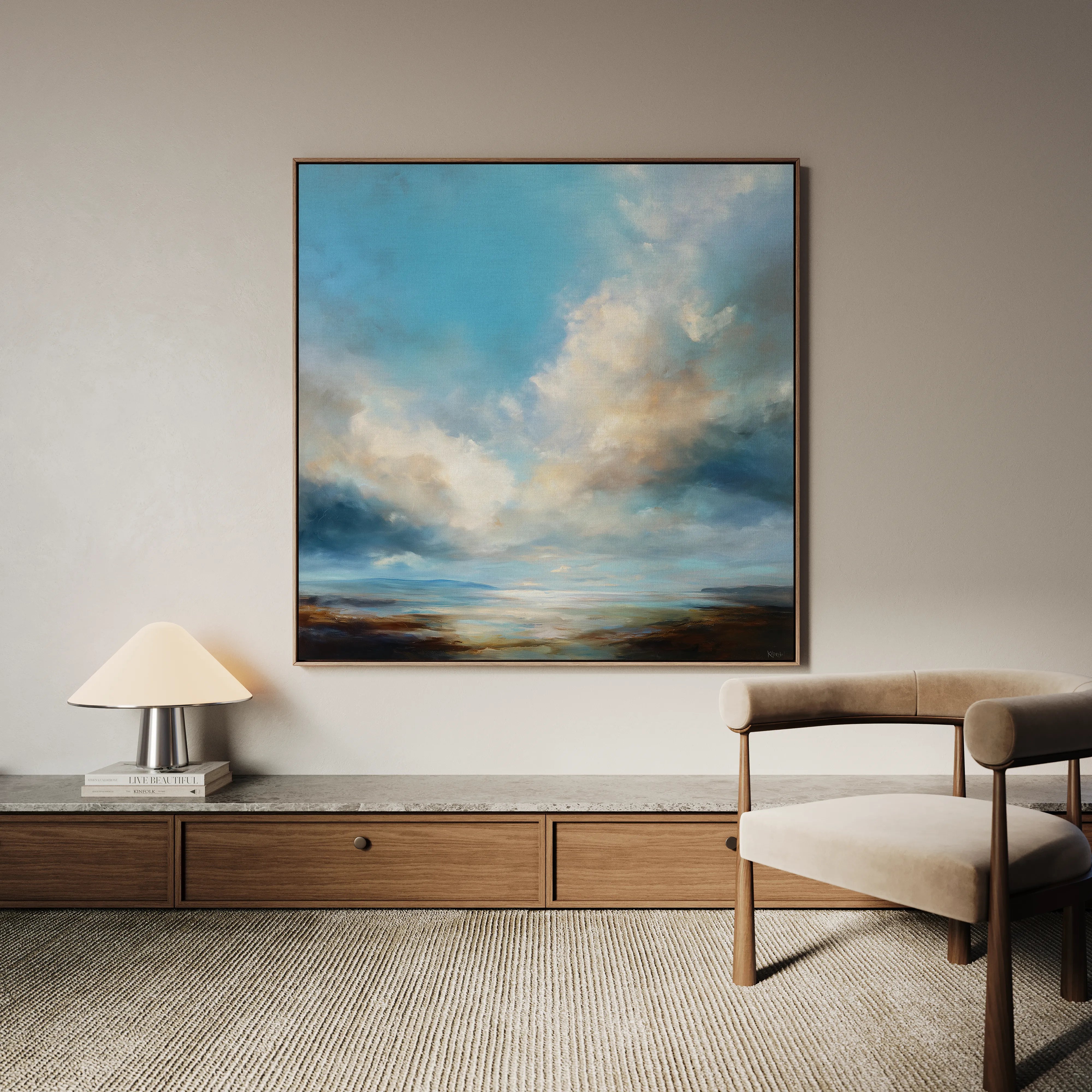 Abstract 1090 Canvas Art 16" x 16" / 40 x 40 cm / Black