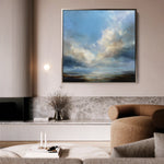 Abstract 1090 Canvas Art 16" x 16" / 40 x 40 cm / Black