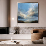 Abstract 1090 Canvas Art 16" x 16" / 40 x 40 cm / Black