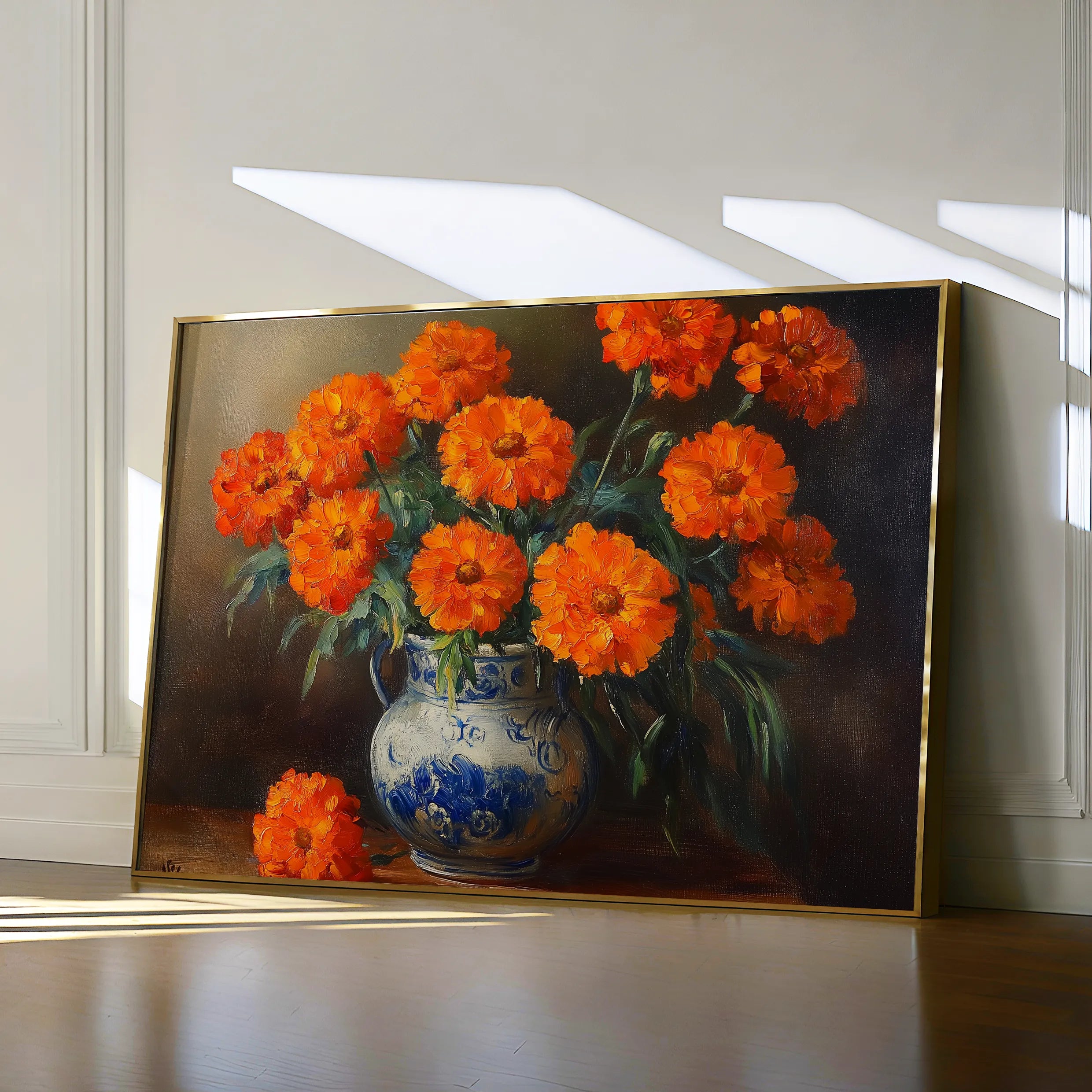 Floral 1090 Canvas Art 18" x 24" / 45 x 60 cm / Black