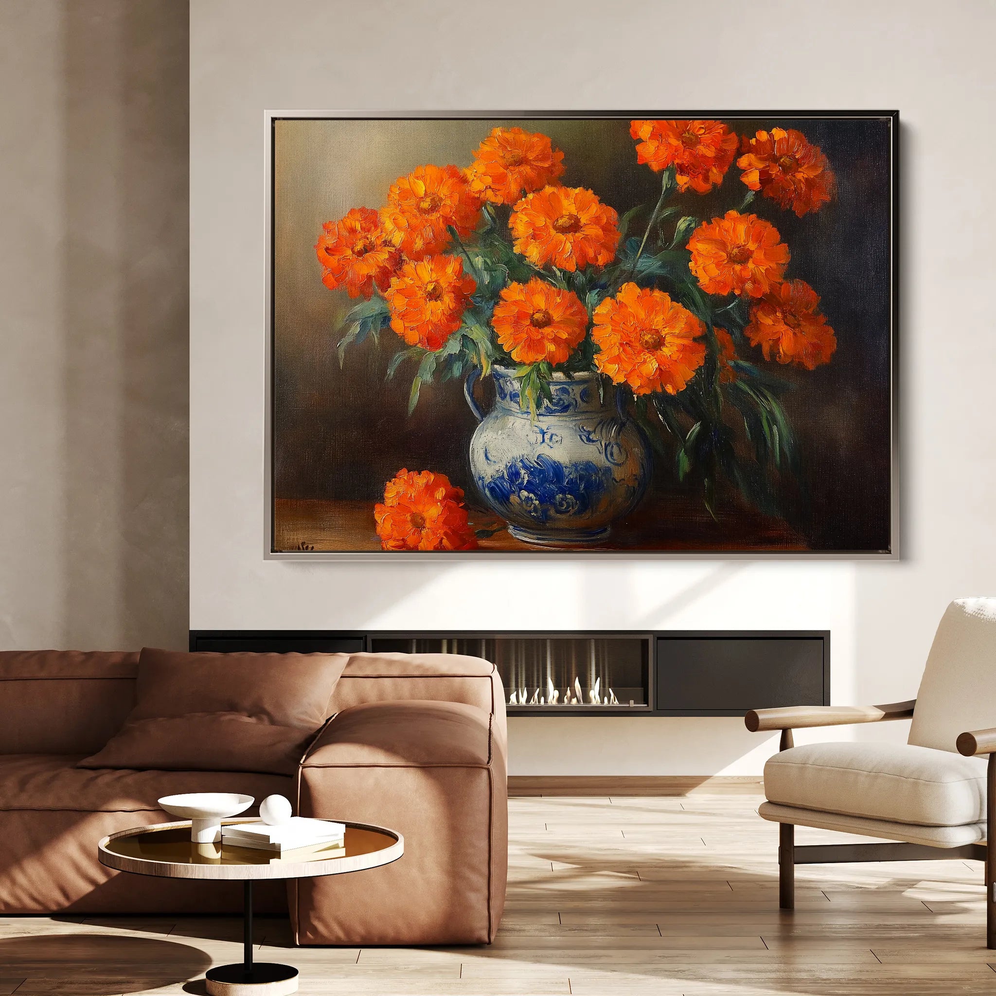 Floral 1090 Canvas Art 18" x 24" / 45 x 60 cm / Black